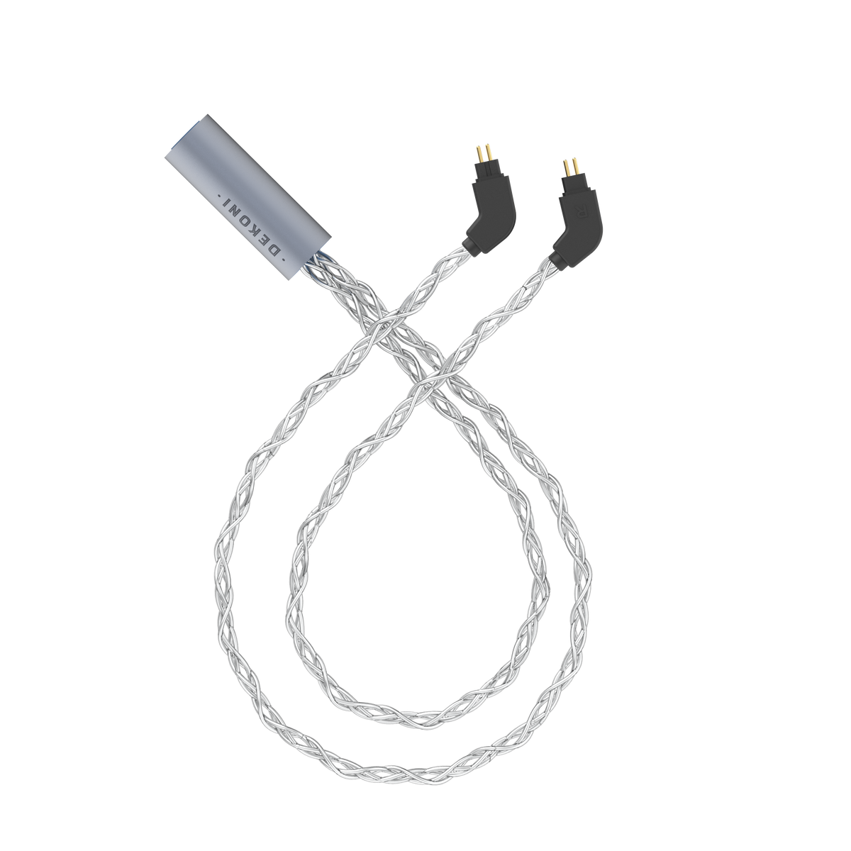 Post-Split 2-Pin IEM Connectors with Silver Braided Cable