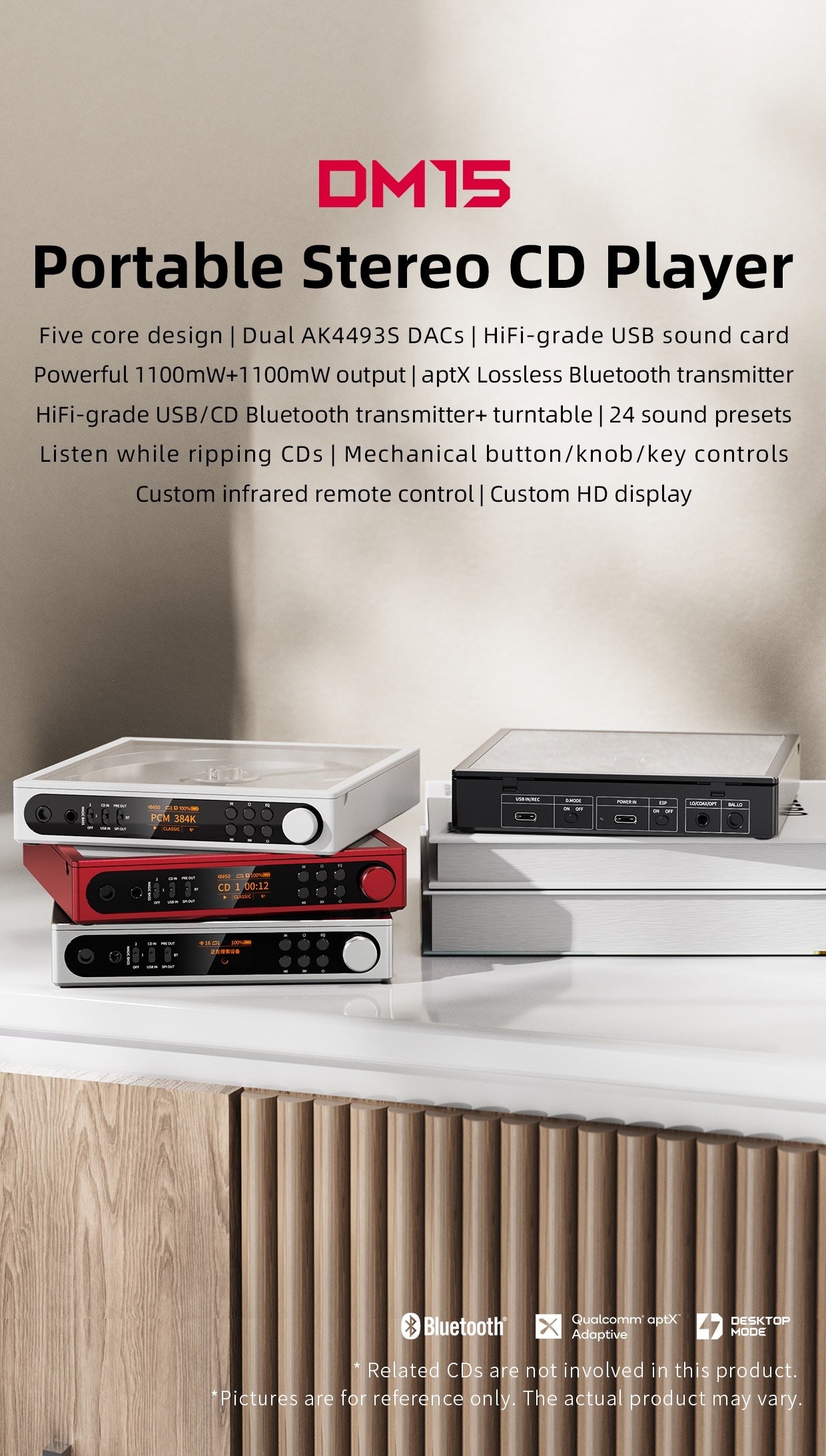 FIIO DM15 Portable Stereo CD Player