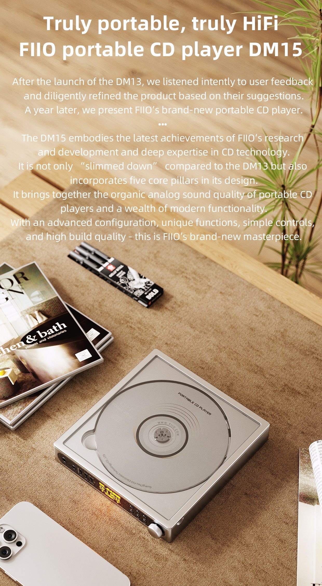 FIIO DM15 Portable Stereo CD Player