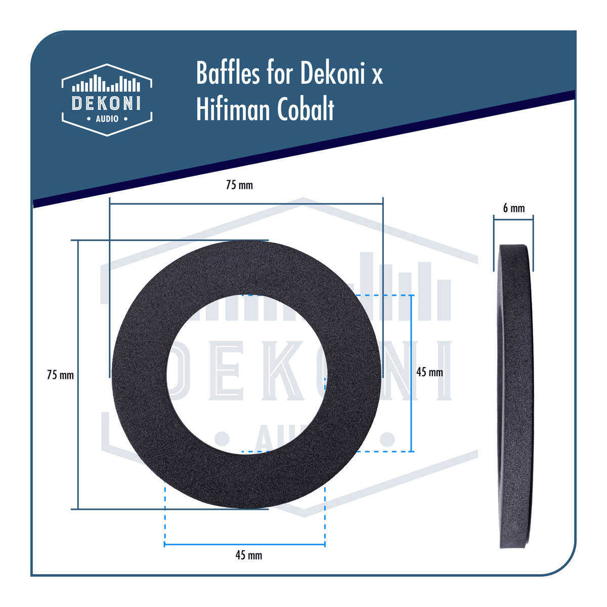 Foam Baffle for the Dekoni x Hifiman Cobalt, HiFiMan HE-R9, Drop HE-R7DX & More