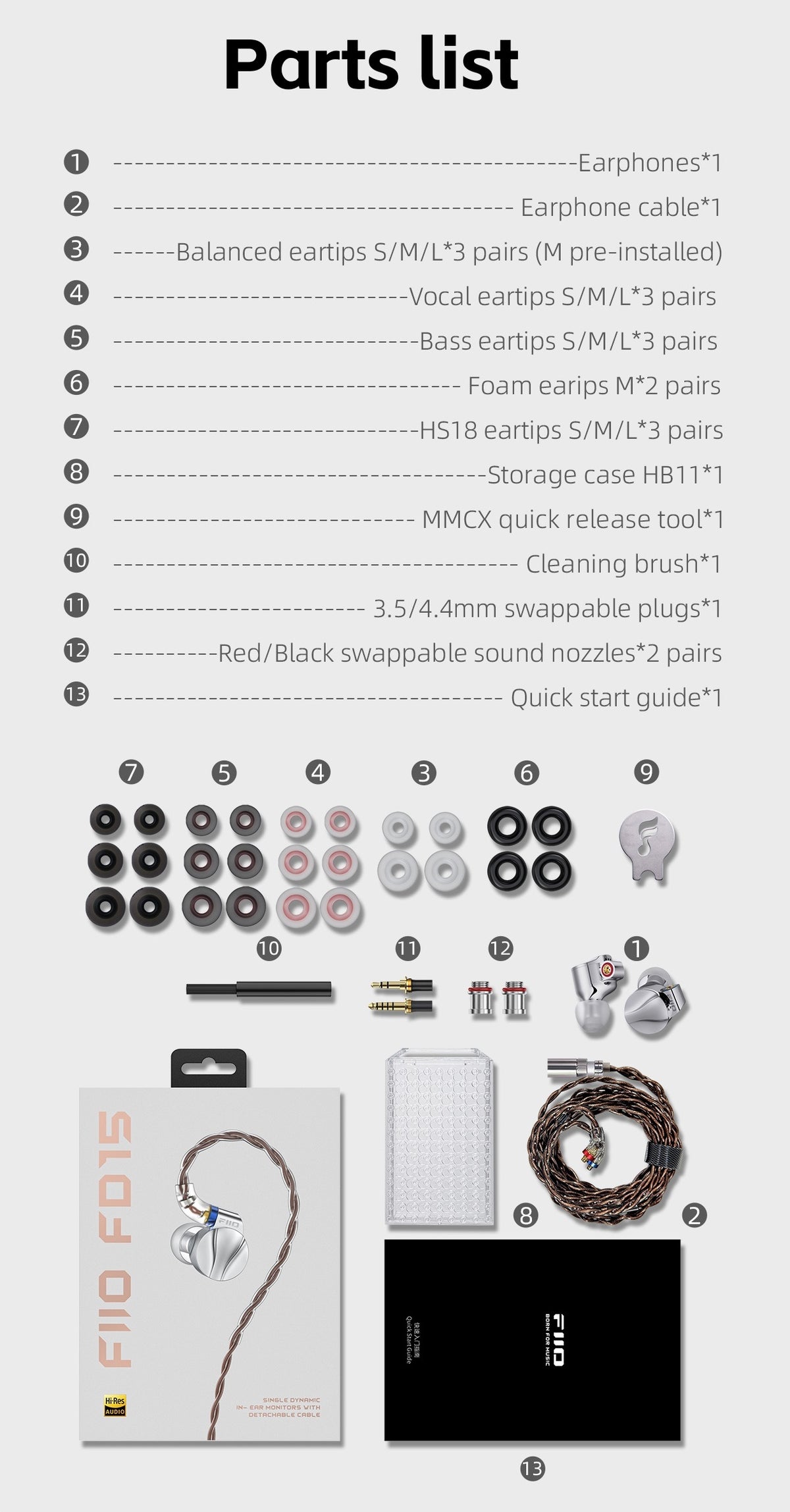 FiiO FD15 Dynamic Driver In-Ear Monitors (IEMs)