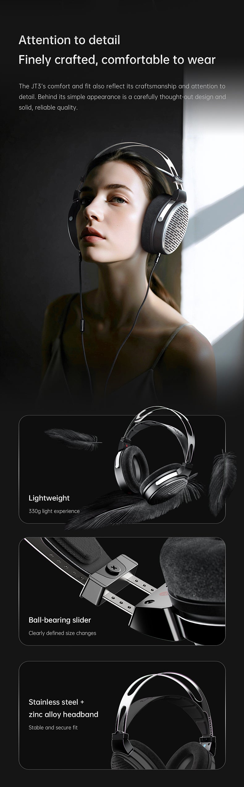 FiiO JadeAudio JT3 50mm Dynamic Driver Headphones