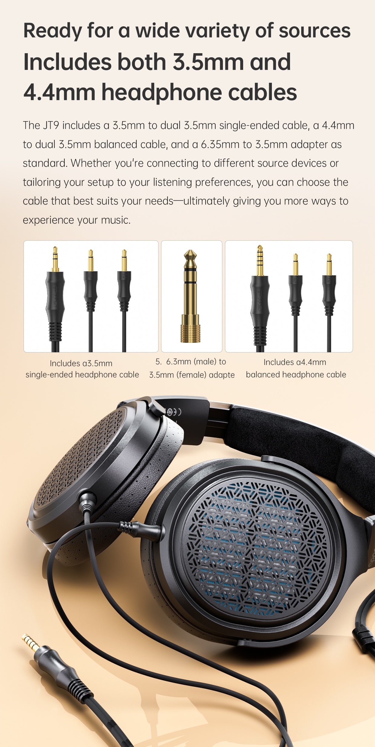 FIIO Jade Audio JT9 Open-Back Planar Headphones
