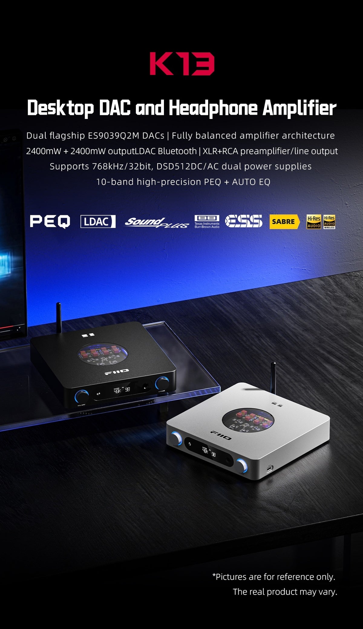FiiO K13 Desktop DAC/Amp (ESS D/A Chip)