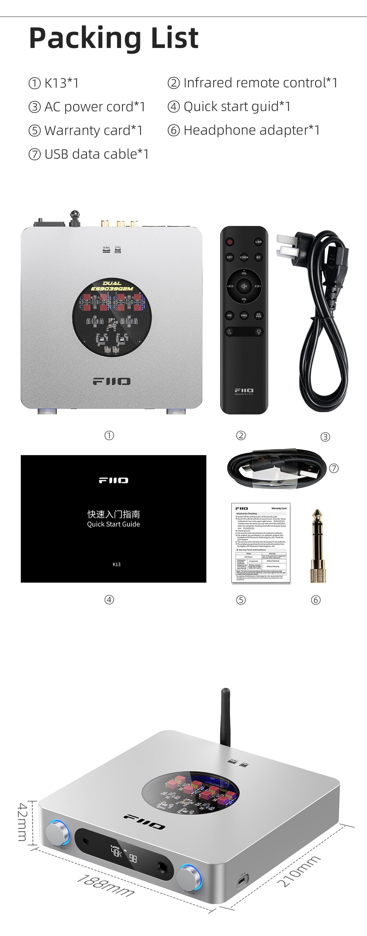 FiiO K13 Desktop DAC/Amp (ESS D/A Chip)