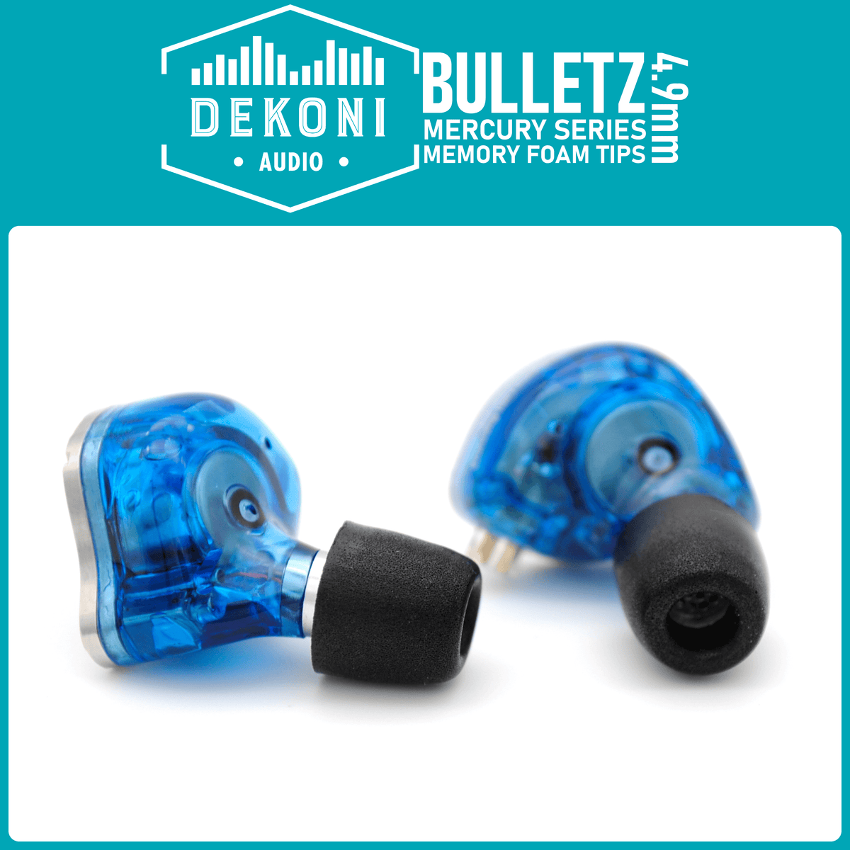 Memory Foam Isolation Earphone Tips Black 4.9mm Mercury