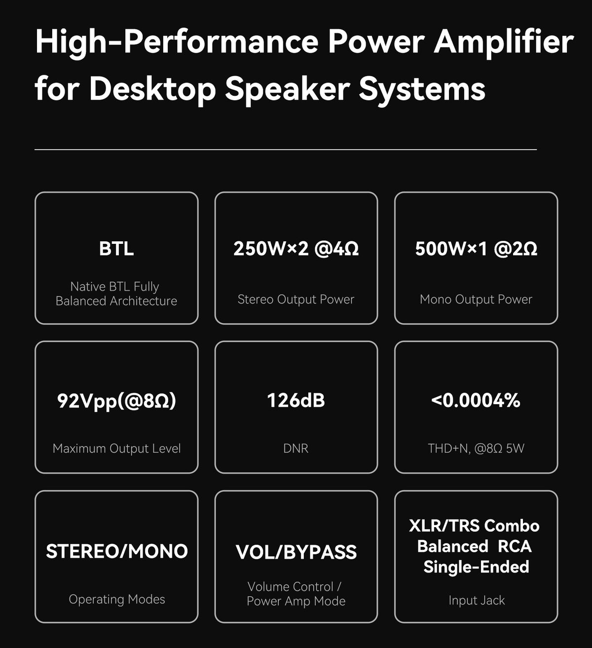 TOPPING Mini 500 Fully-Balanced Desktop Power Amplifier