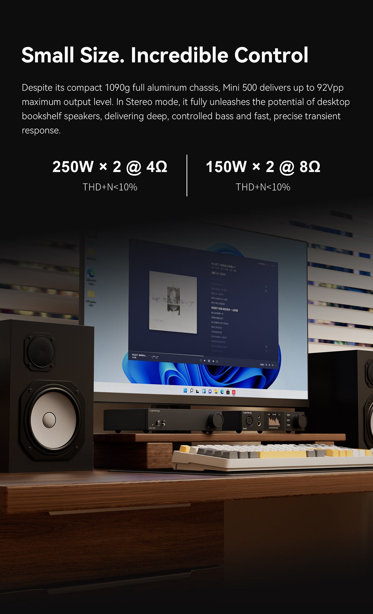 TOPPING Mini 500 Fully-Balanced Desktop Power Amplifier