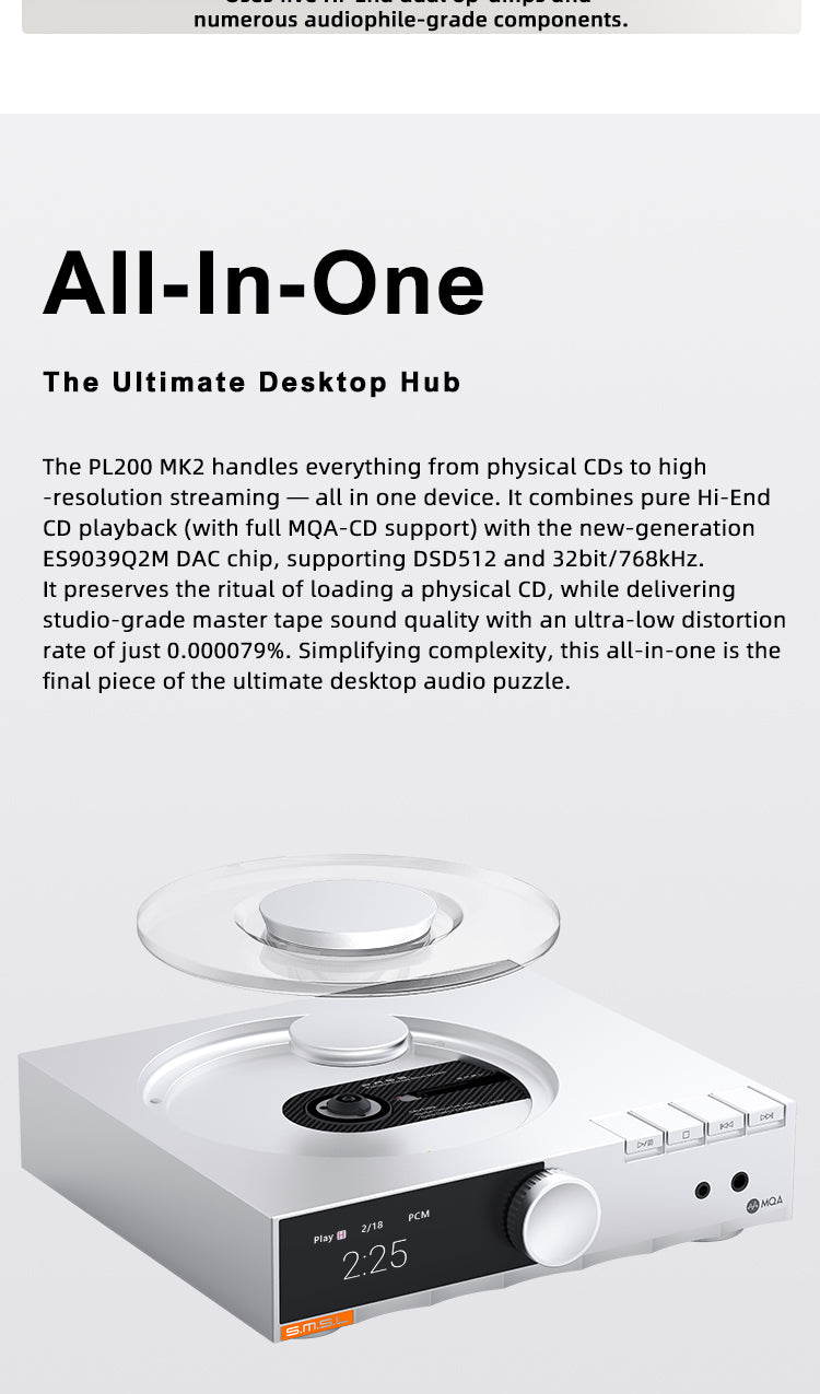 SMSL PL200 MkII All-in-One CD Player/ DAC/ Amp