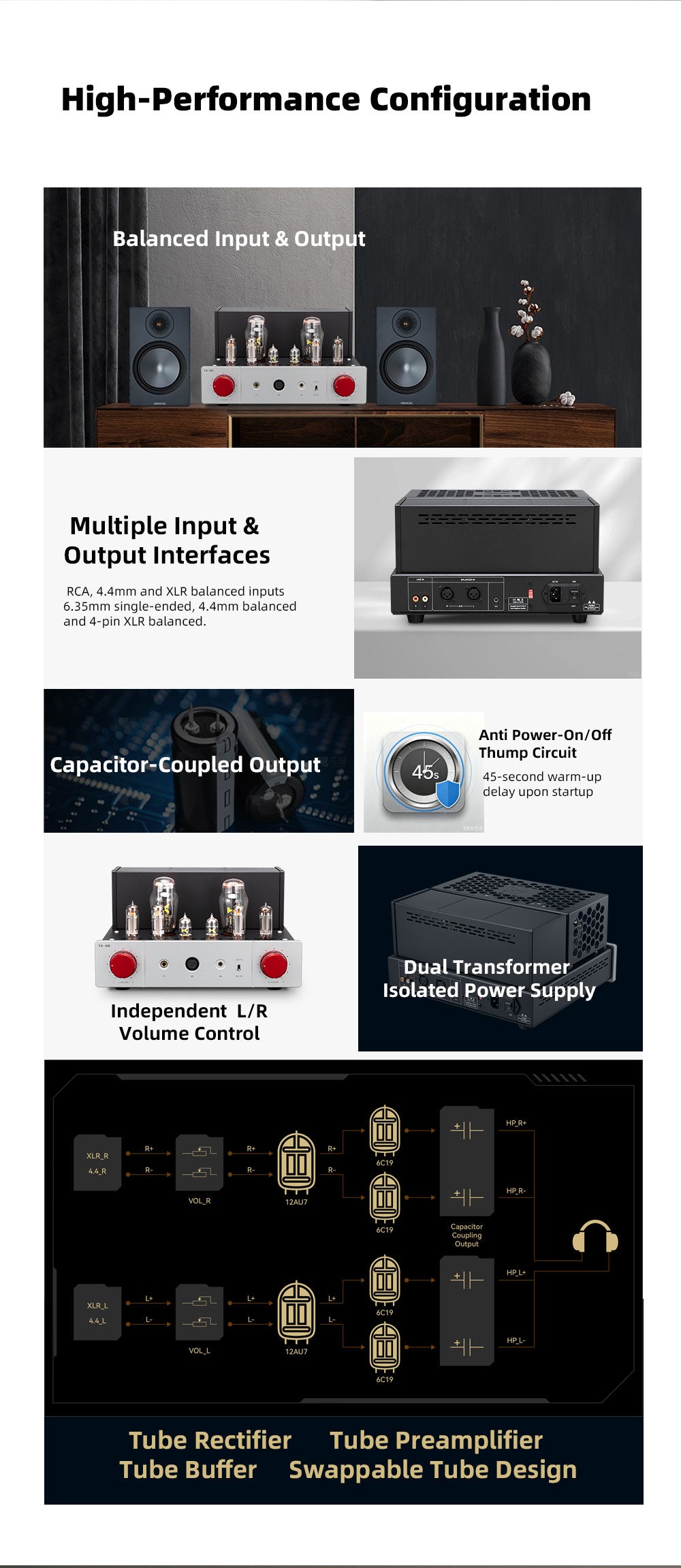 Apos Audio xDuoo Headphone Amp (Tube) xDuoo TA-68 Balanced Tube Headphone Amplifier