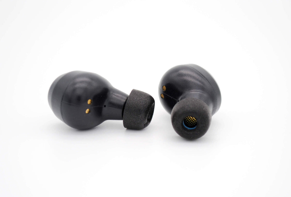 Premium Memory Foam Isolation Earphone Tips Black - True Wireless