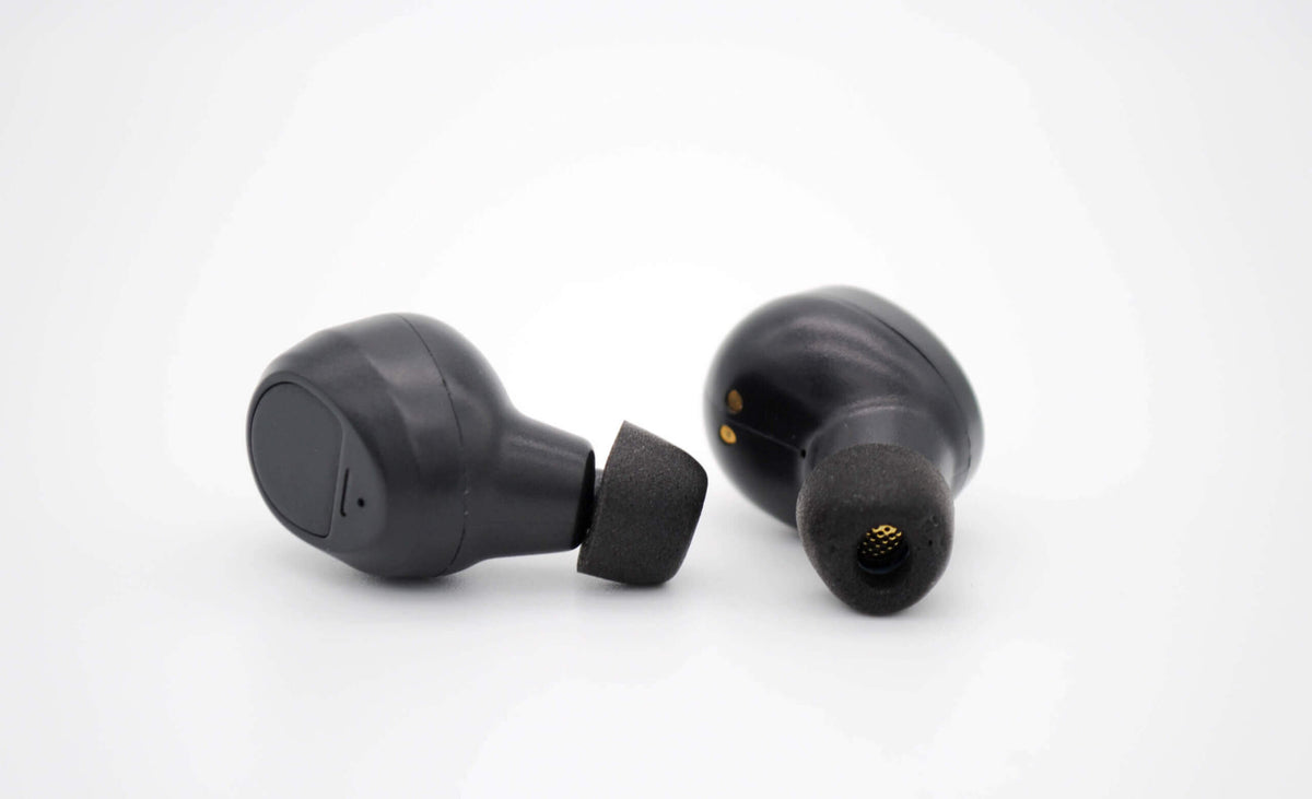Premium Memory Foam Isolation Earphone Tips Black - True Wireless