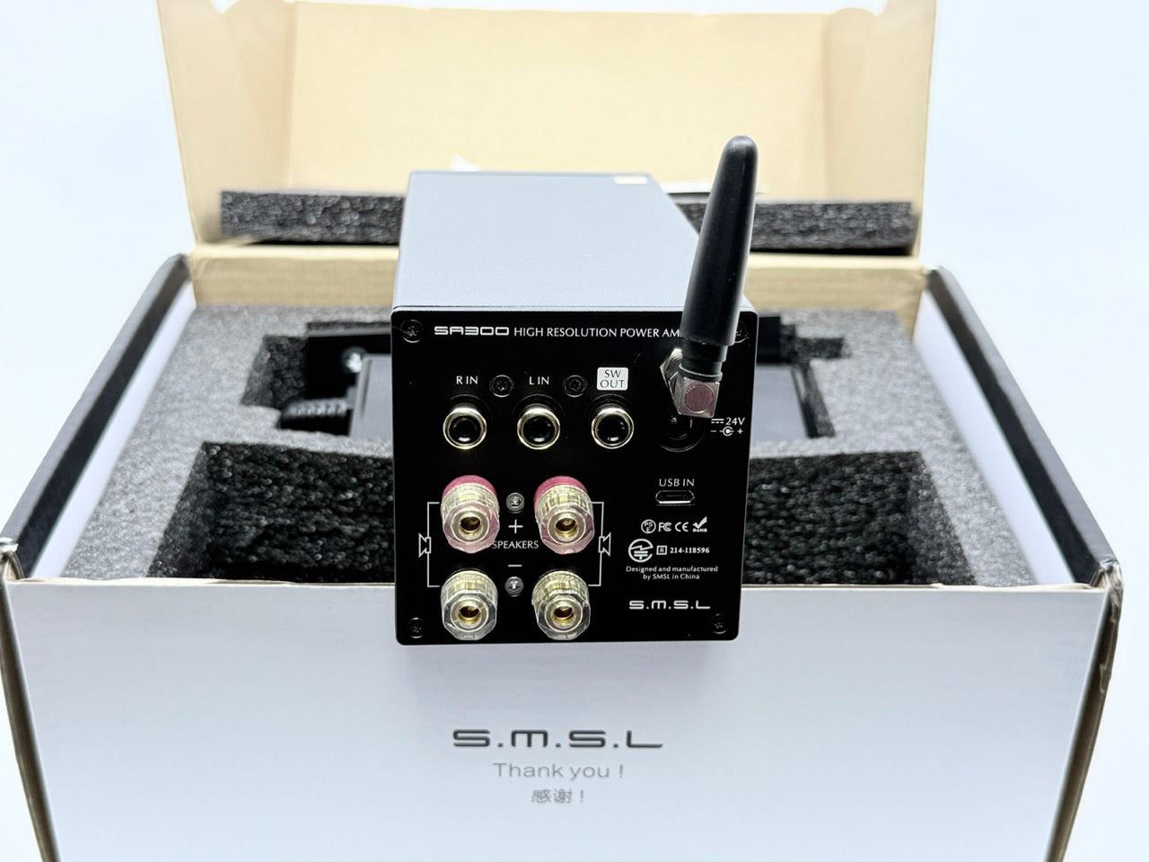 Apos Audio Addsoap Speaker Amp SMSL SA300 HiFi Digital Amplifier Bluetooth 5.0 aptX (Black)