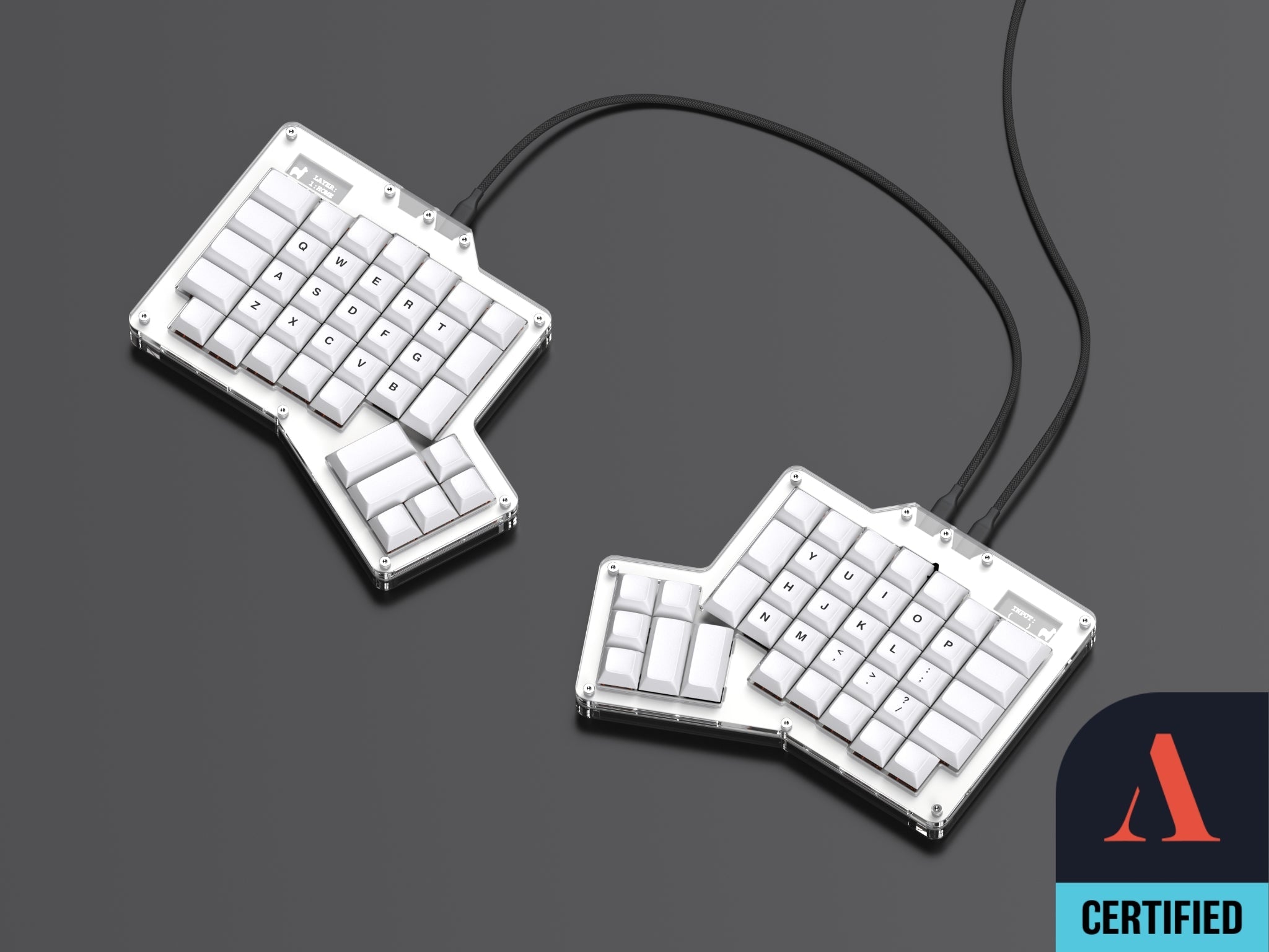 Apos Audio Alpaca Keyboards Mechanical Keyboards ErgoDox 76 "Hot Dox" V2 Mechanical Keyboard (Apos Certified)