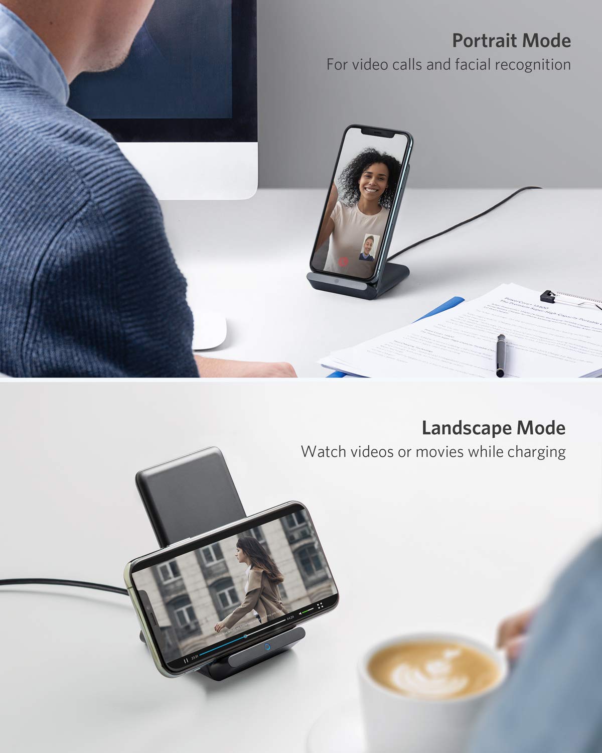 Apos Audio Anker Accessory Anker 313 Wireless Charger (Stand) Black