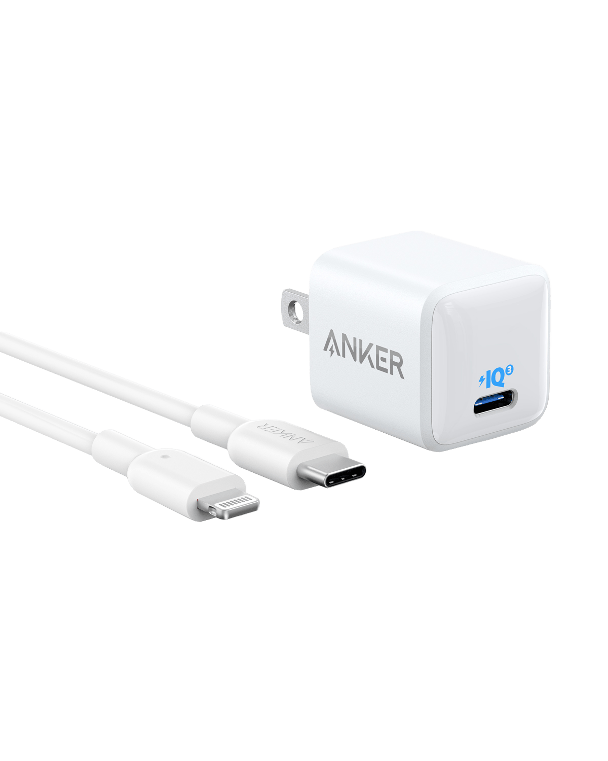 Apos Audio Anker Accessory Anker 511 Charger (Nano) with USB-C to Lightning Cable White