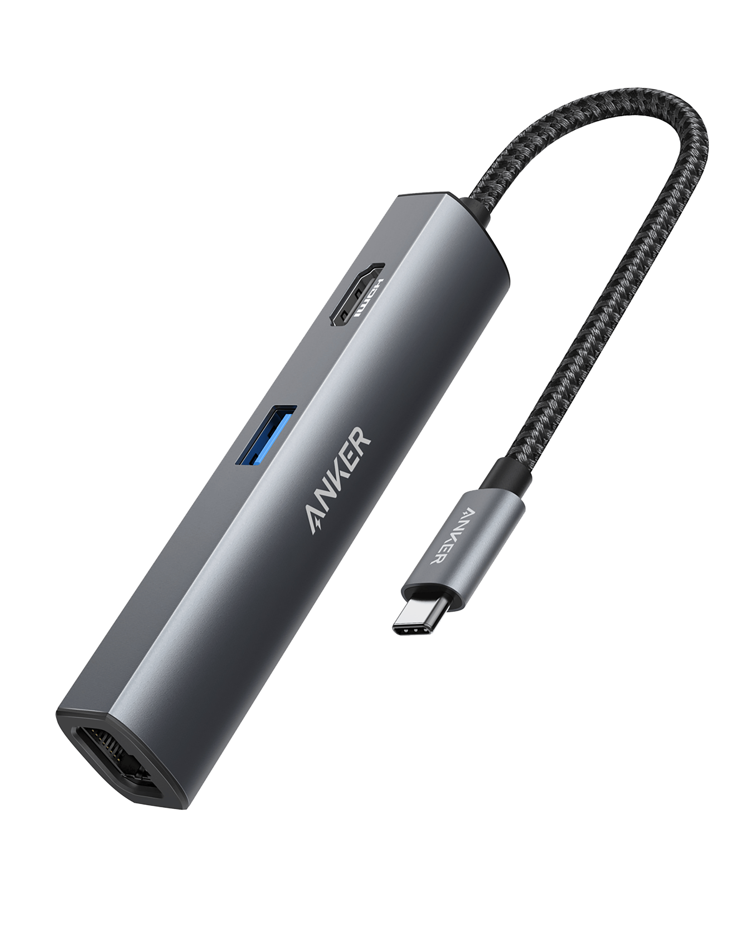 Apos Audio Anker Accessory Anker 533 USB-C Hub (5-in-1, Slim) Gray