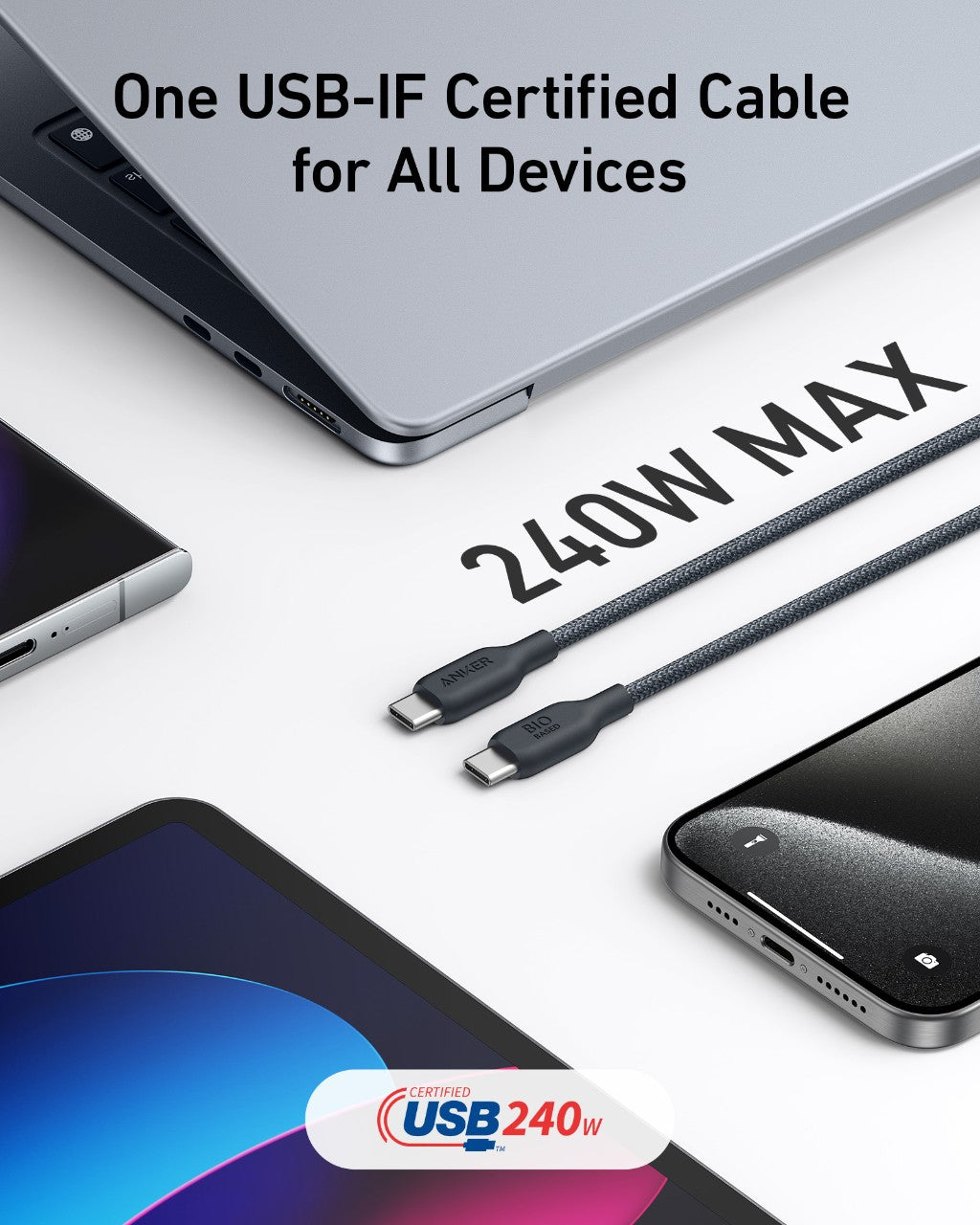 Apos Audio Anker Accessory Anker 543 USB-C to USB-C Cable (Bio-Braided)