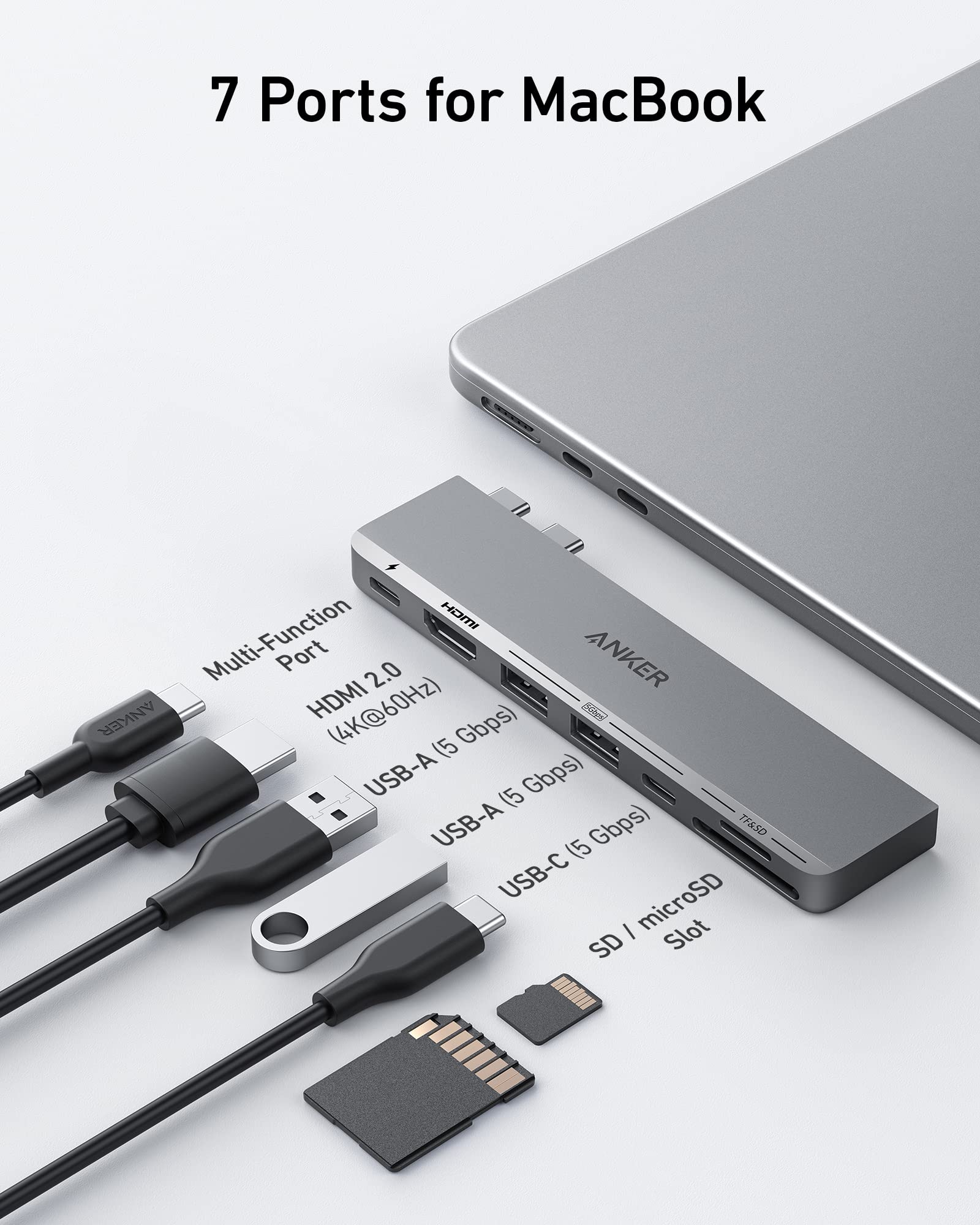 Apos Audio Anker Accessory Anker 547 USB-C Hub (7-in-2, for MacBook)