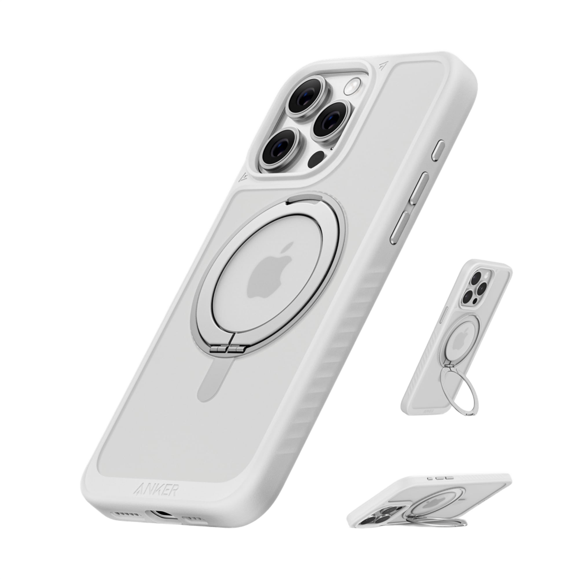 Apos Audio Anker Accessory Anker MagGo Magnetic Case with Stand (360° Ring Stand) Aurora White / iPhone 16 Pro