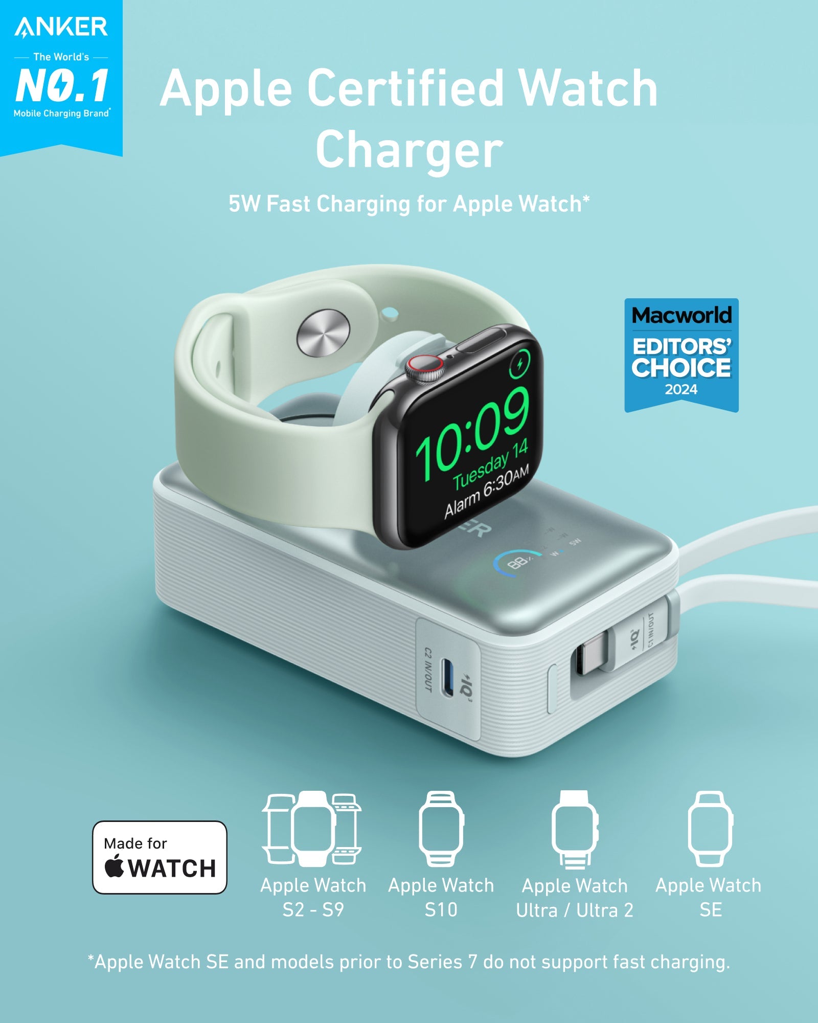 Apos Audio Anker Accessory Anker MagGo Power Bank (10K, 35W, For Apple Watch)
