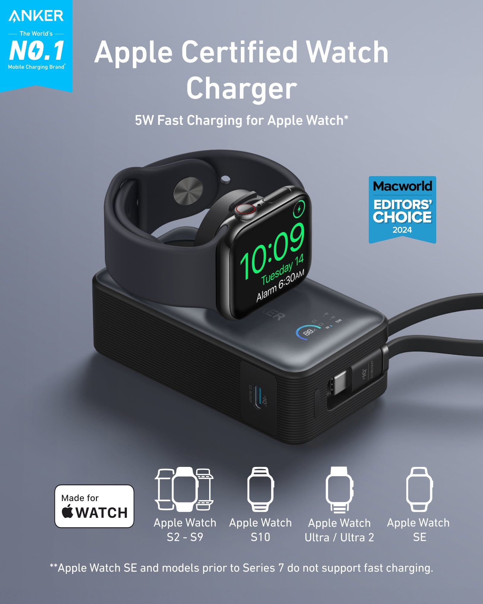 Apos Audio Anker Accessory Anker MagGo Power Bank (10K, 35W, For Apple Watch)
