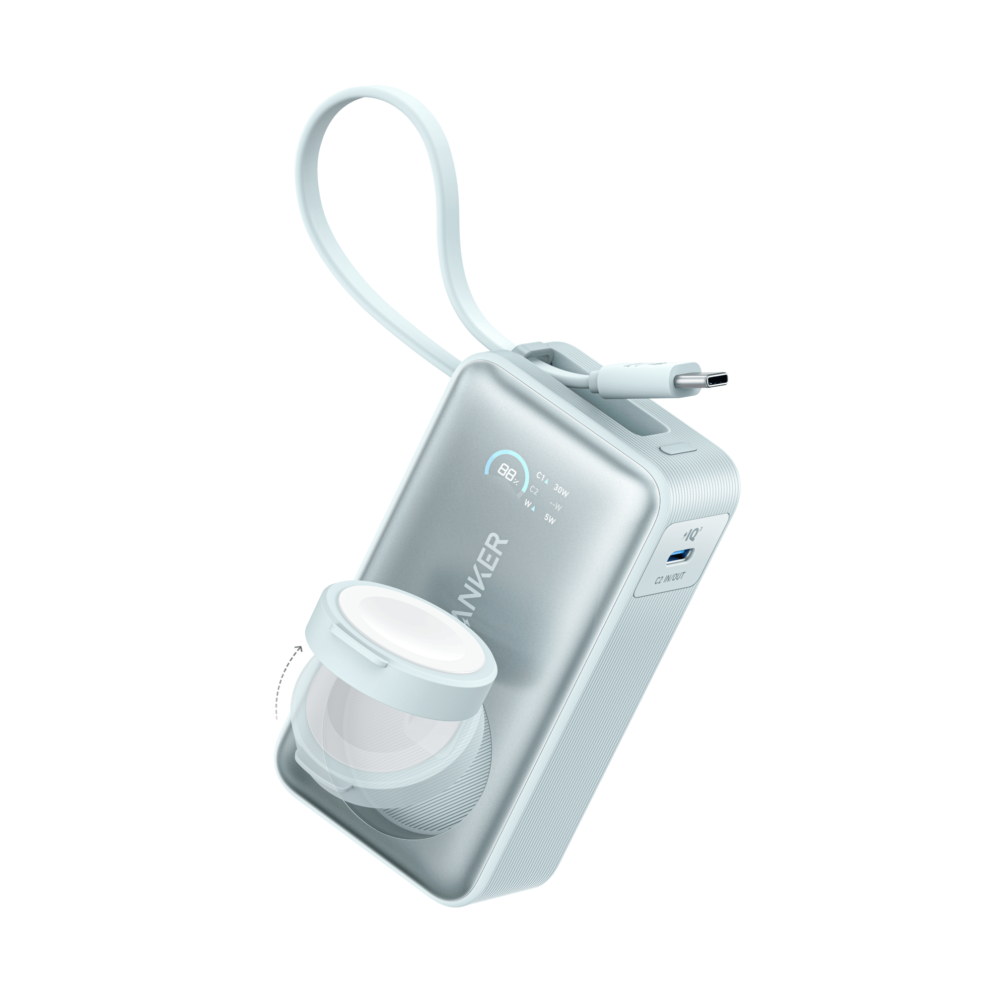 Apos Audio Anker Accessory Anker MagGo Power Bank (10K, 35W, For Apple Watch) Teal Oasis