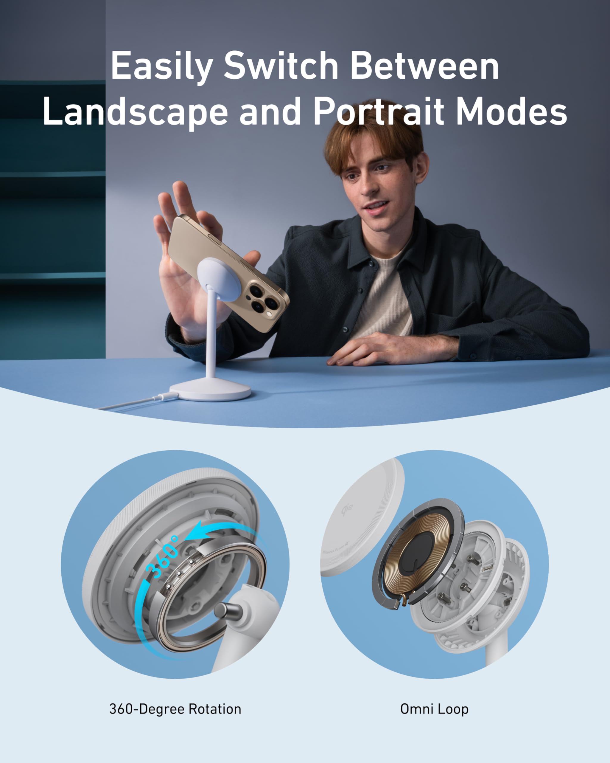 Apos Audio Anker Accessory Anker MagGo Wireless Charger (Stand) with Adapter and Cable BOA