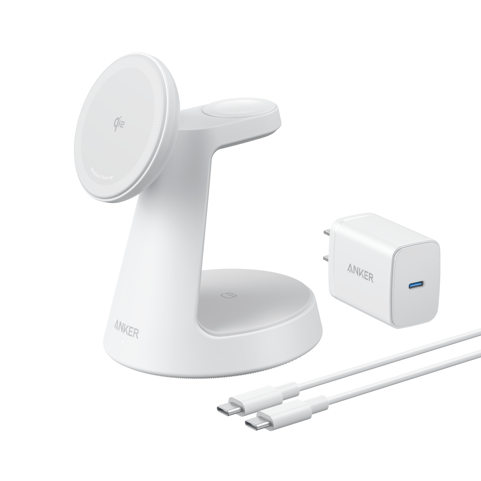 Apos Audio Anker Accessory Anker MagGo Wireless Charging Station (3-in-1, Dock Stand) Aurora White