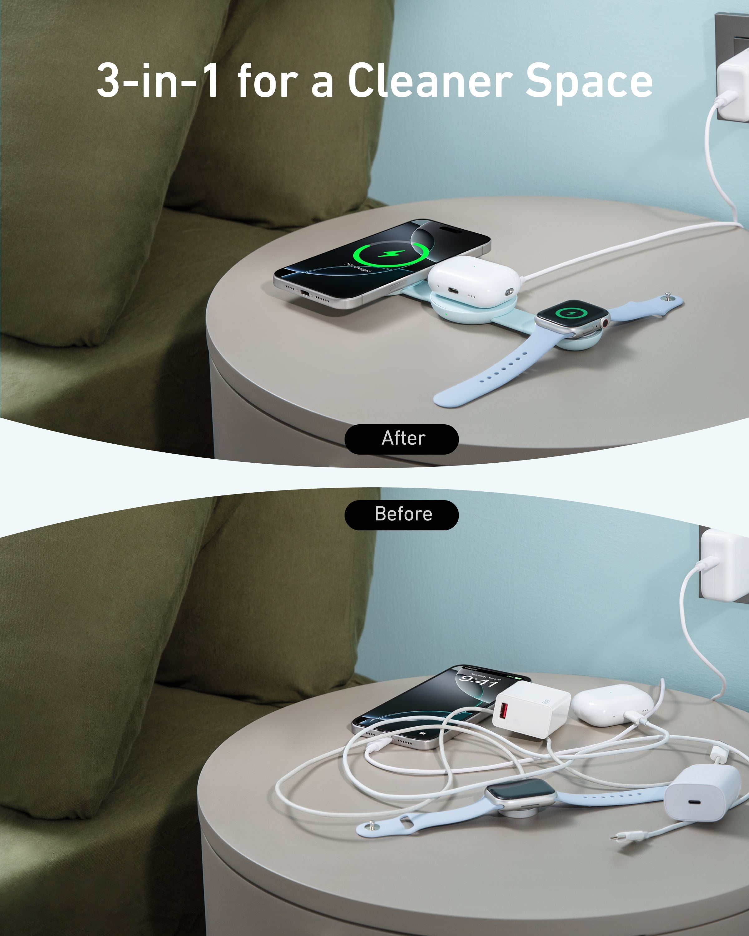 Apos Audio Anker Accessory Anker MagGo Wireless Charging Station (3-in-1, Foldable Pad)