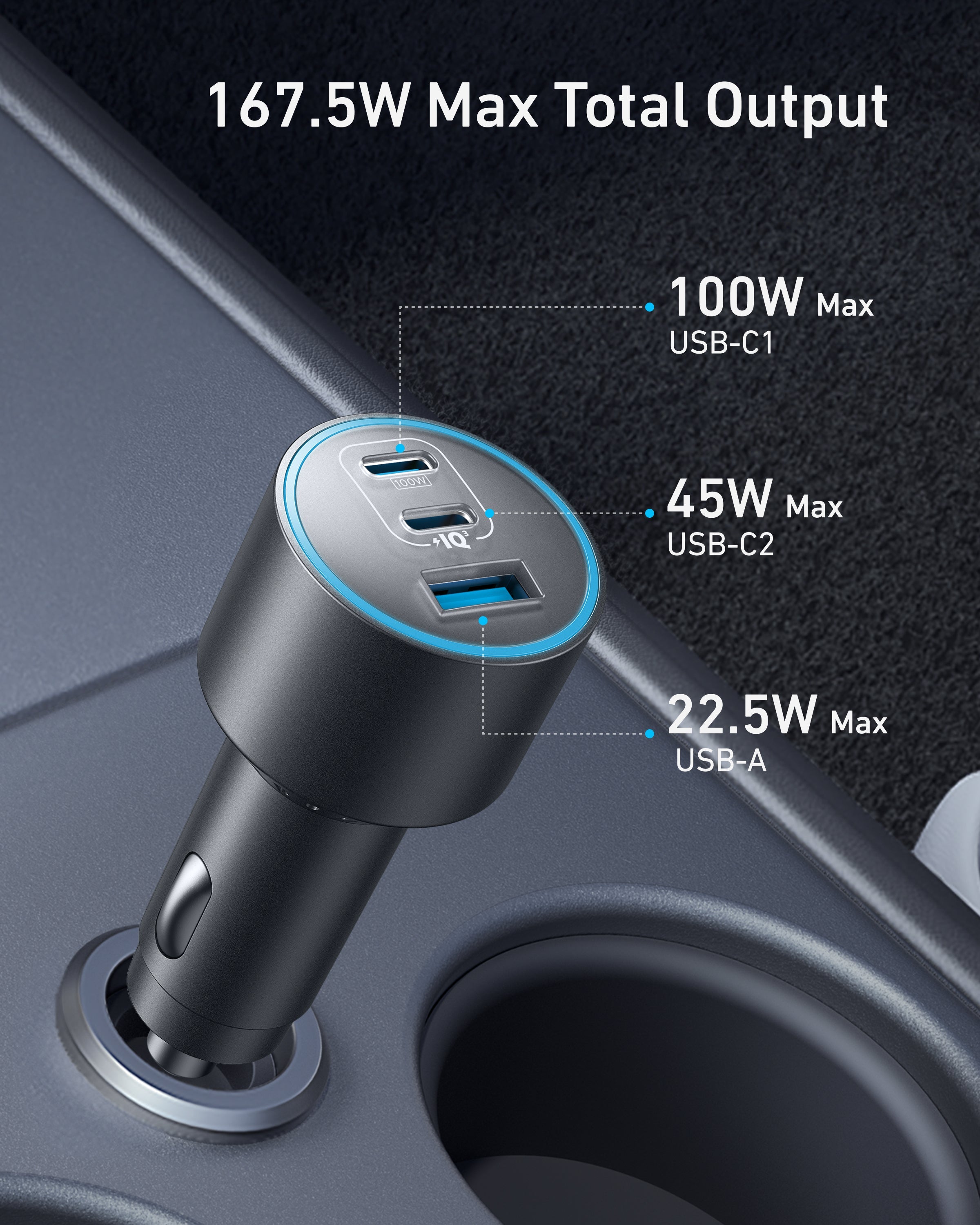 Apos Audio Anker Accessory Anker Nano Car Charger (167.5W, 3 Ports)