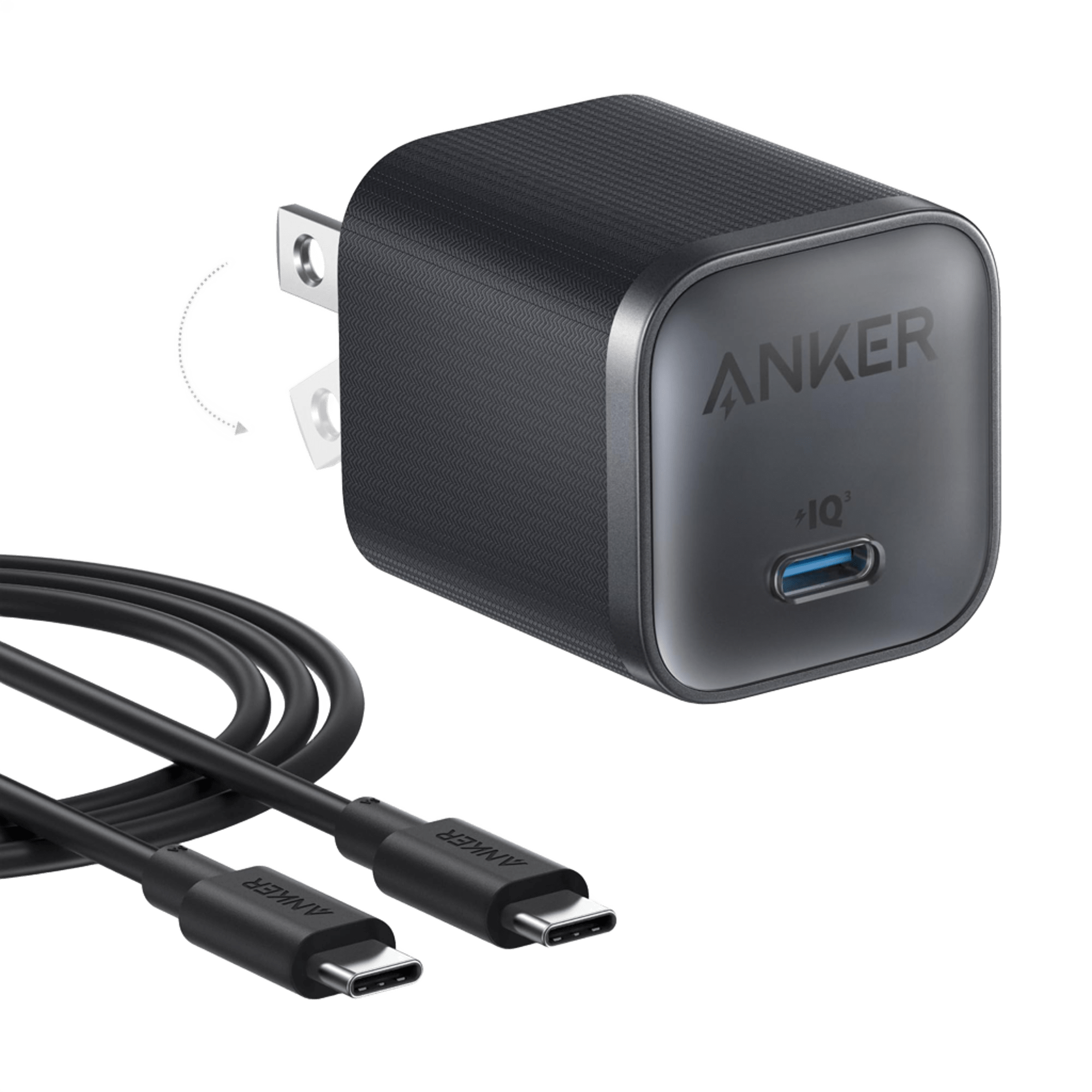 Apos Audio Anker Accessory Anker Nano Charger (45W) with USB-C to USB-C Cable Black