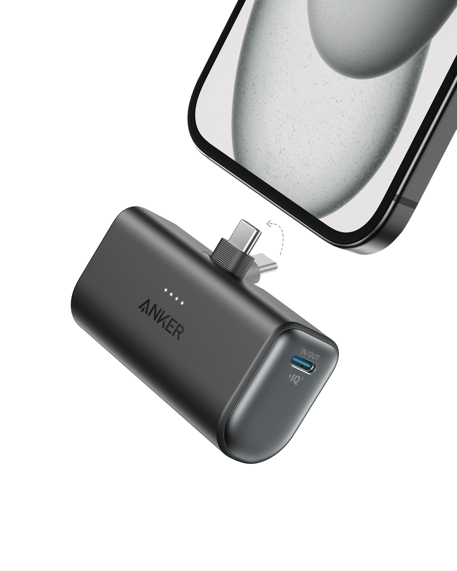 Apos Audio Anker Accessory Anker Nano Power Bank (22.5W, Built-In USB-C Connector) Black Stone