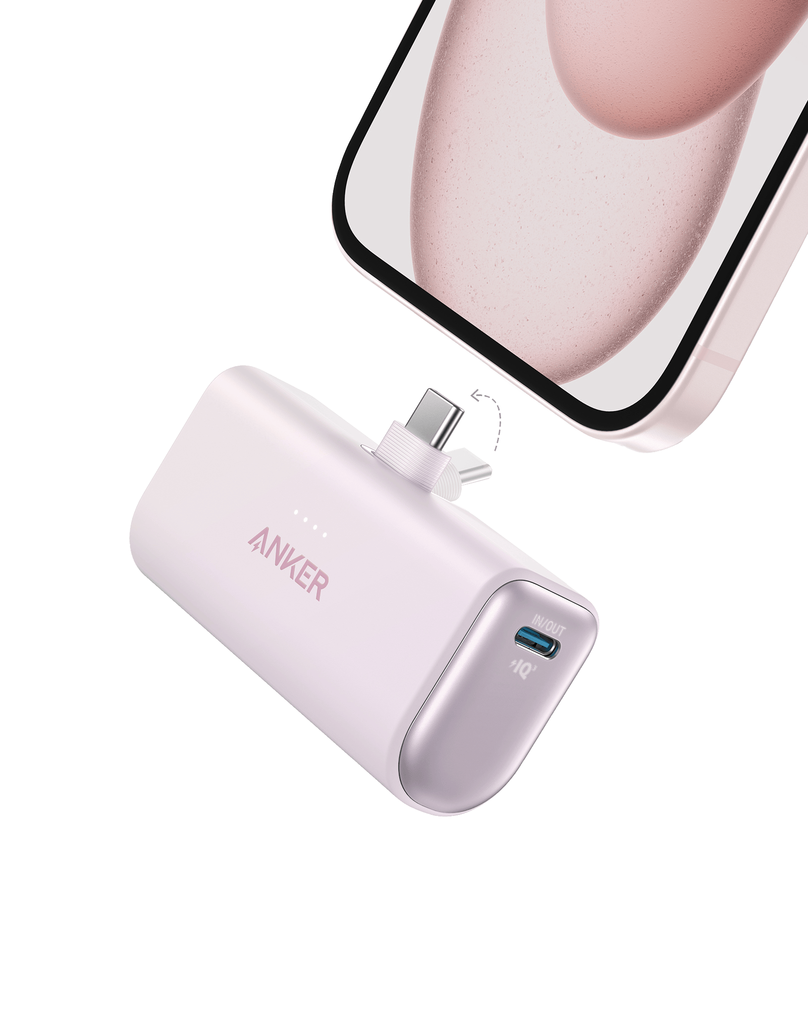 Apos Audio Anker Accessory Anker Nano Power Bank (22.5W, Built-In USB-C Connector) Lotus Pink