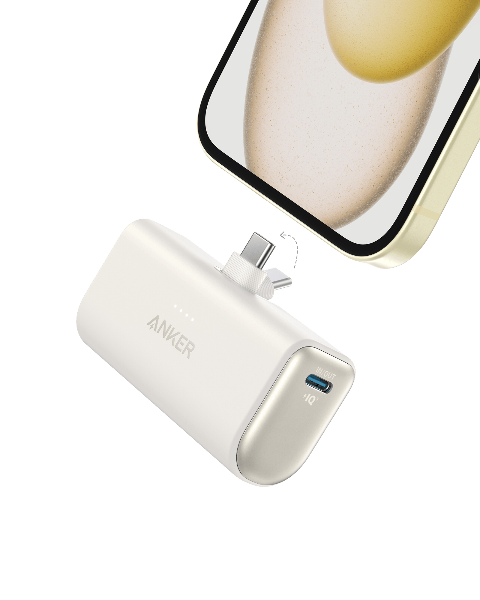 Apos Audio Anker Accessory Anker Nano Power Bank (22.5W, Built-In USB-C Connector) Shell White