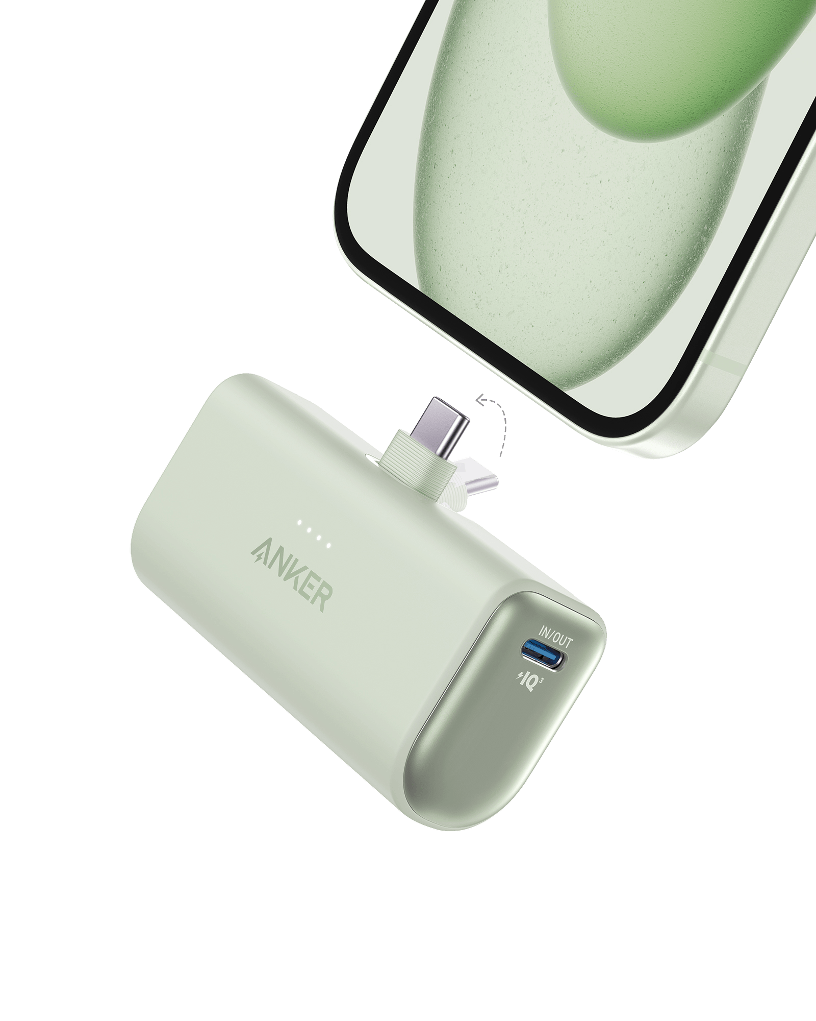 Apos Audio Anker Accessory Anker Nano Power Bank (22.5W, Built-In USB-C Connector) Sprout Green