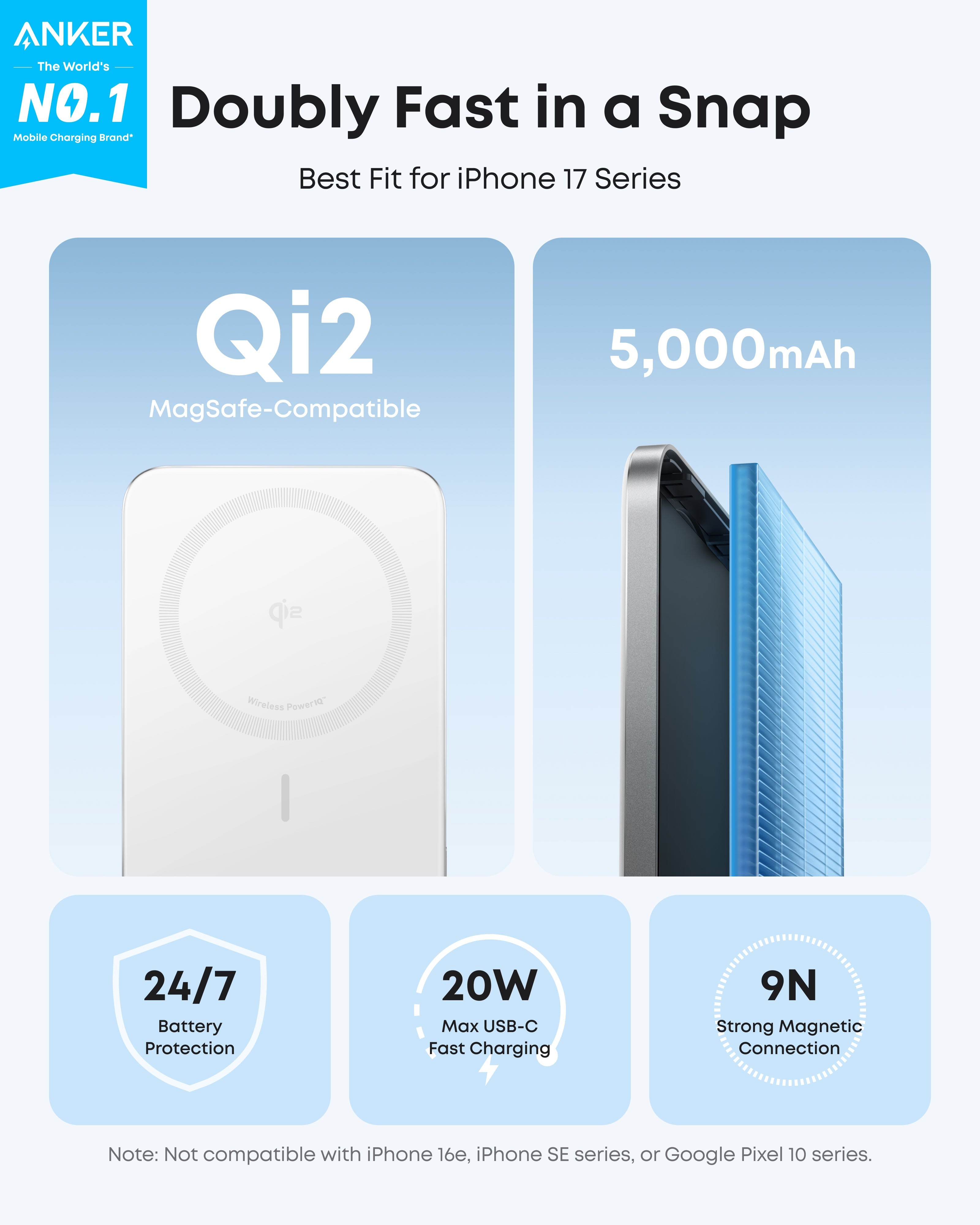 Apos Audio Anker Accessory Anker Nano Power Bank (5K, MagGo, Slim)