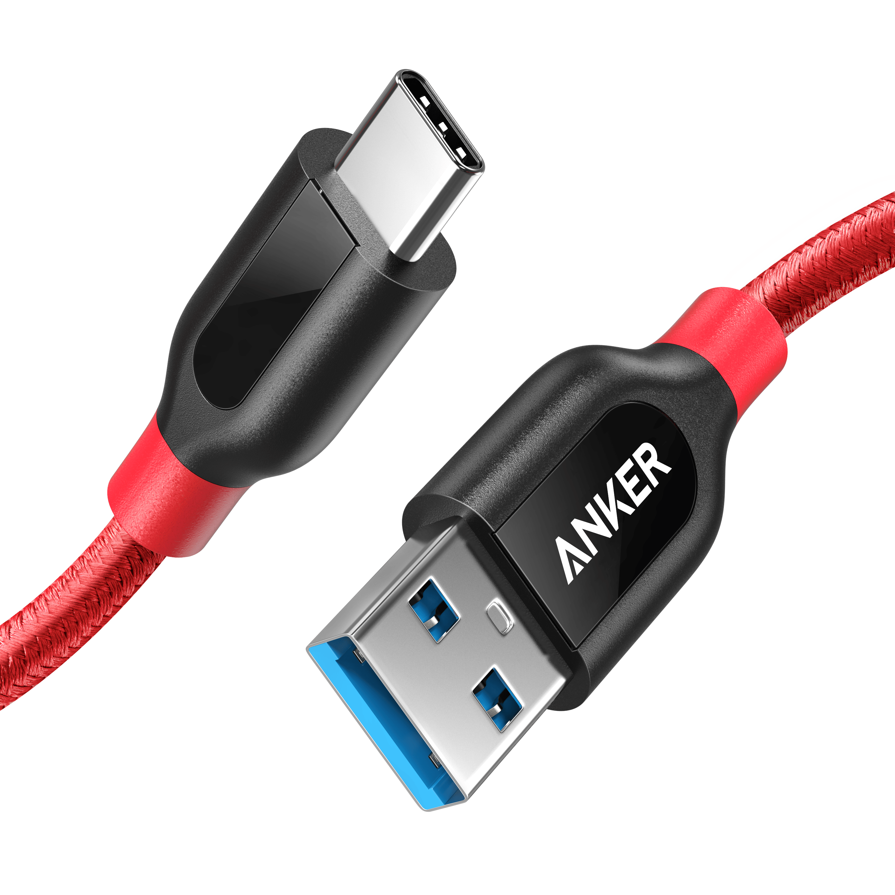 Apos Audio Anker Accessory Anker Powerline+ USB C to USB 3.0 Cable (3 ft, 6 ft) Red / 3ft