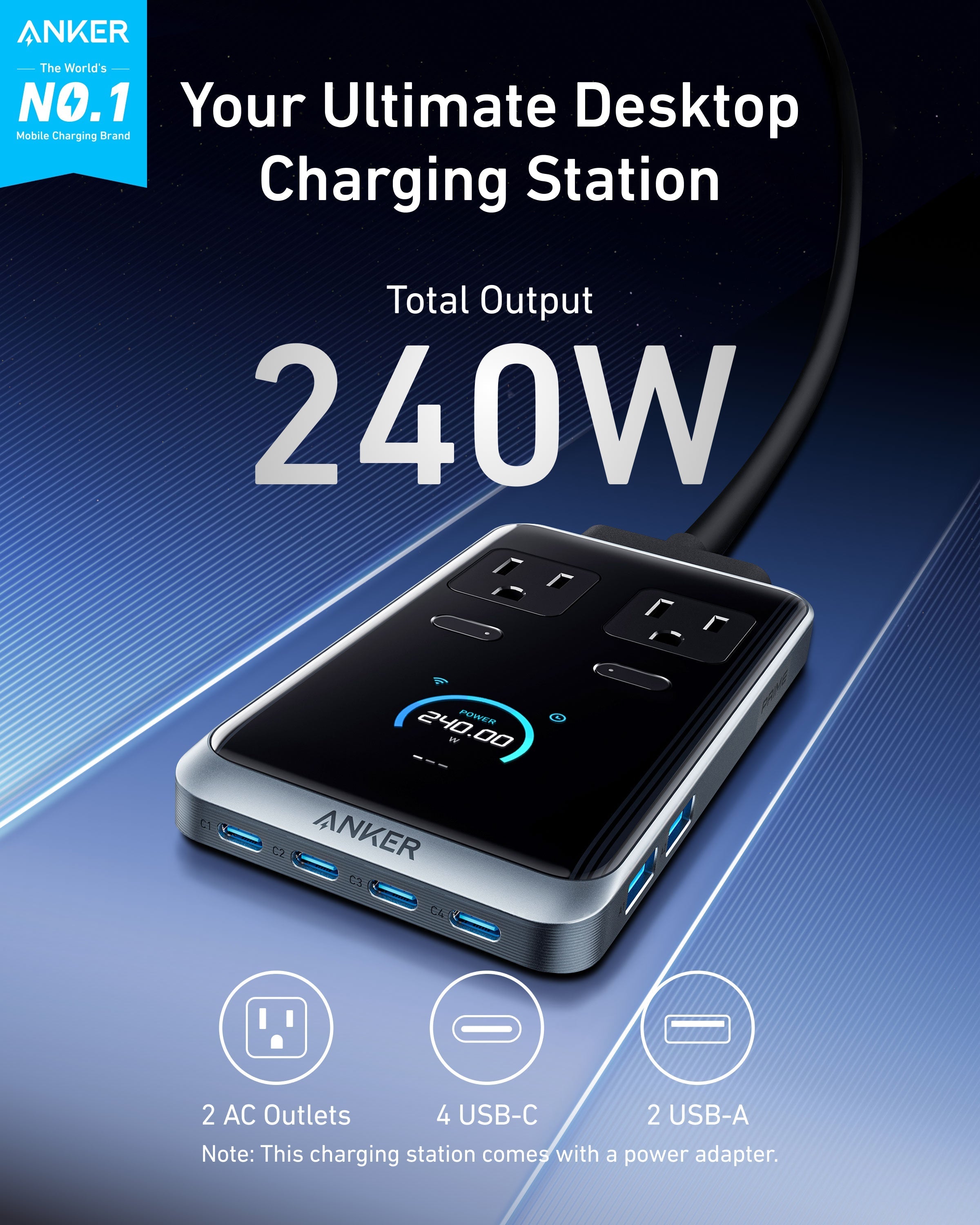 Apos Audio Anker Accessory Anker Prime Charging Station (8-in-1, 240W)