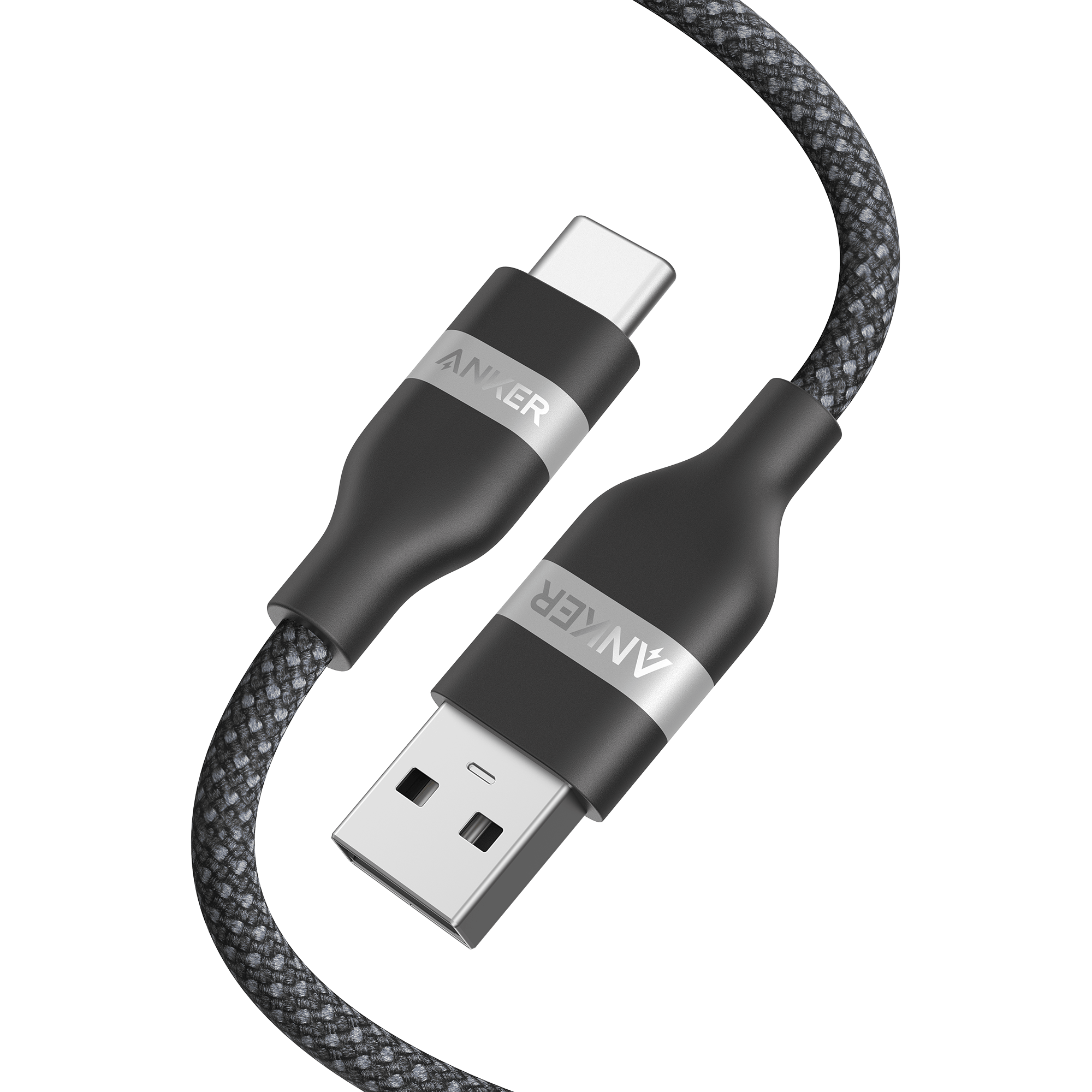 Apos Audio Anker Accessory Anker USB-A to USB-C Cable (3 ft/6 ft, Upcycled-Braided) Black / 3 ft