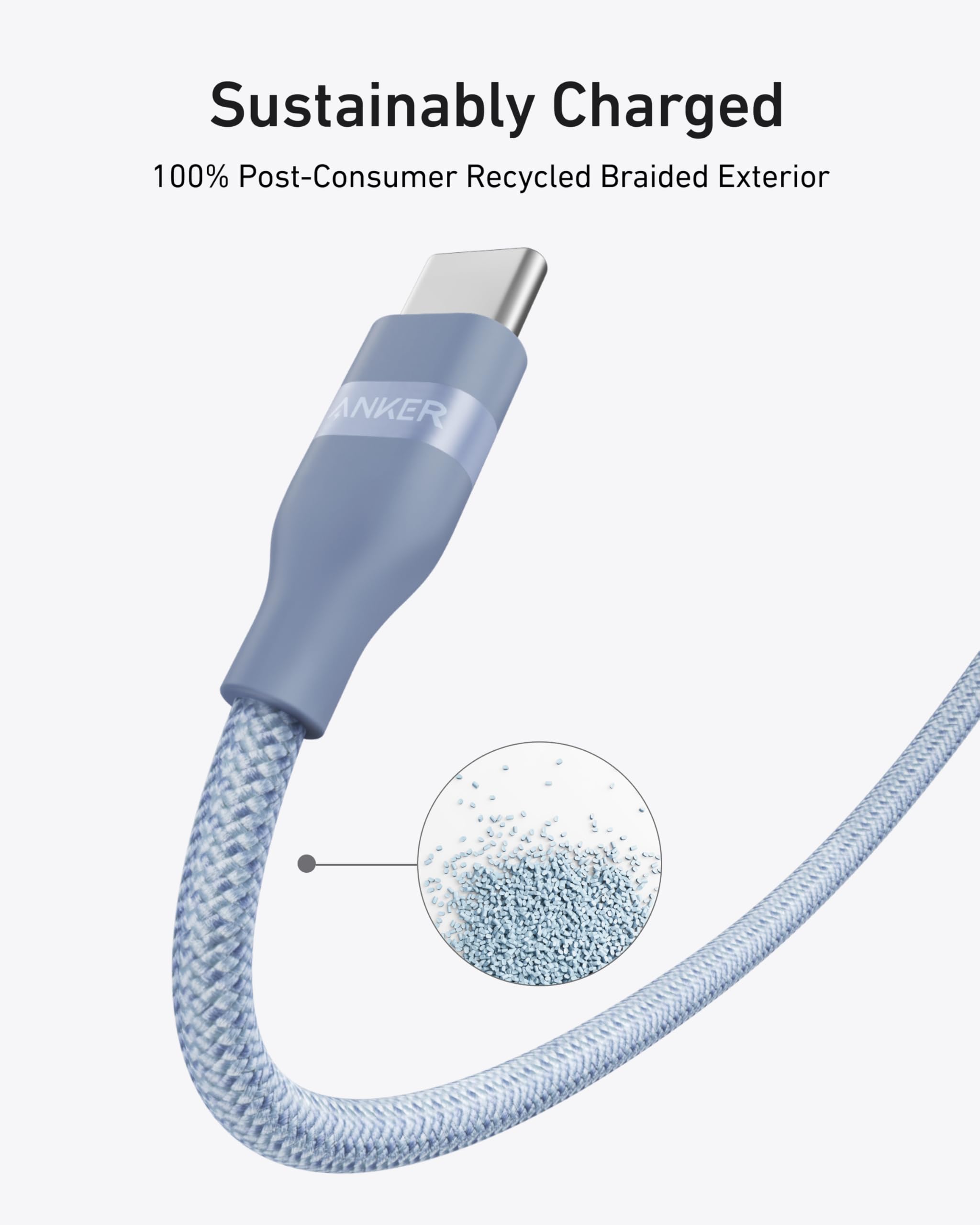 Apos Audio Anker Accessory Anker USB-C to USB-C Cable (3 ft / 6 ft, 240W, Upcycled-Braided)