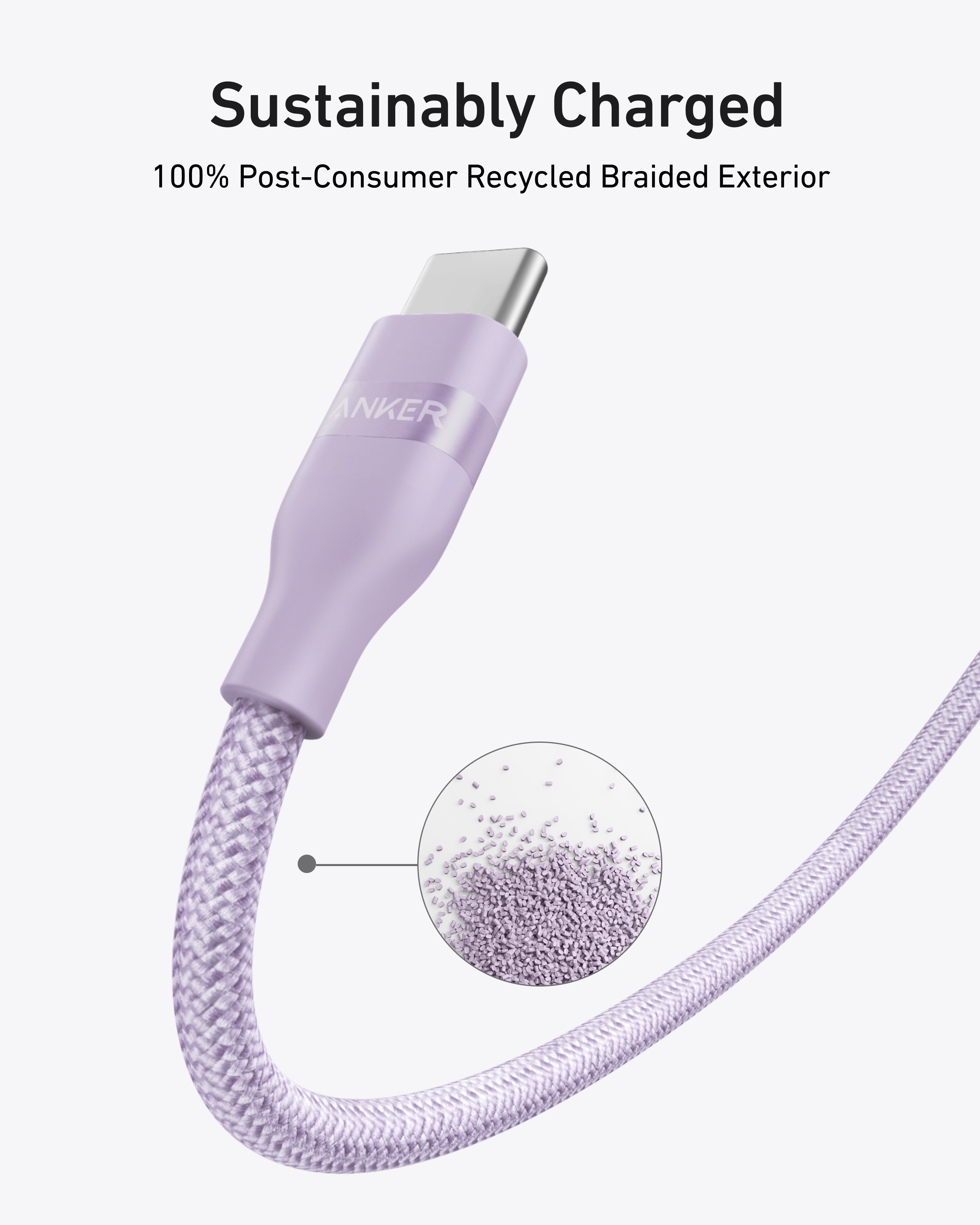 Apos Audio Anker Accessory Anker USB-C to USB-C Cable (3 ft / 6 ft, 240W, Upcycled-Braided)