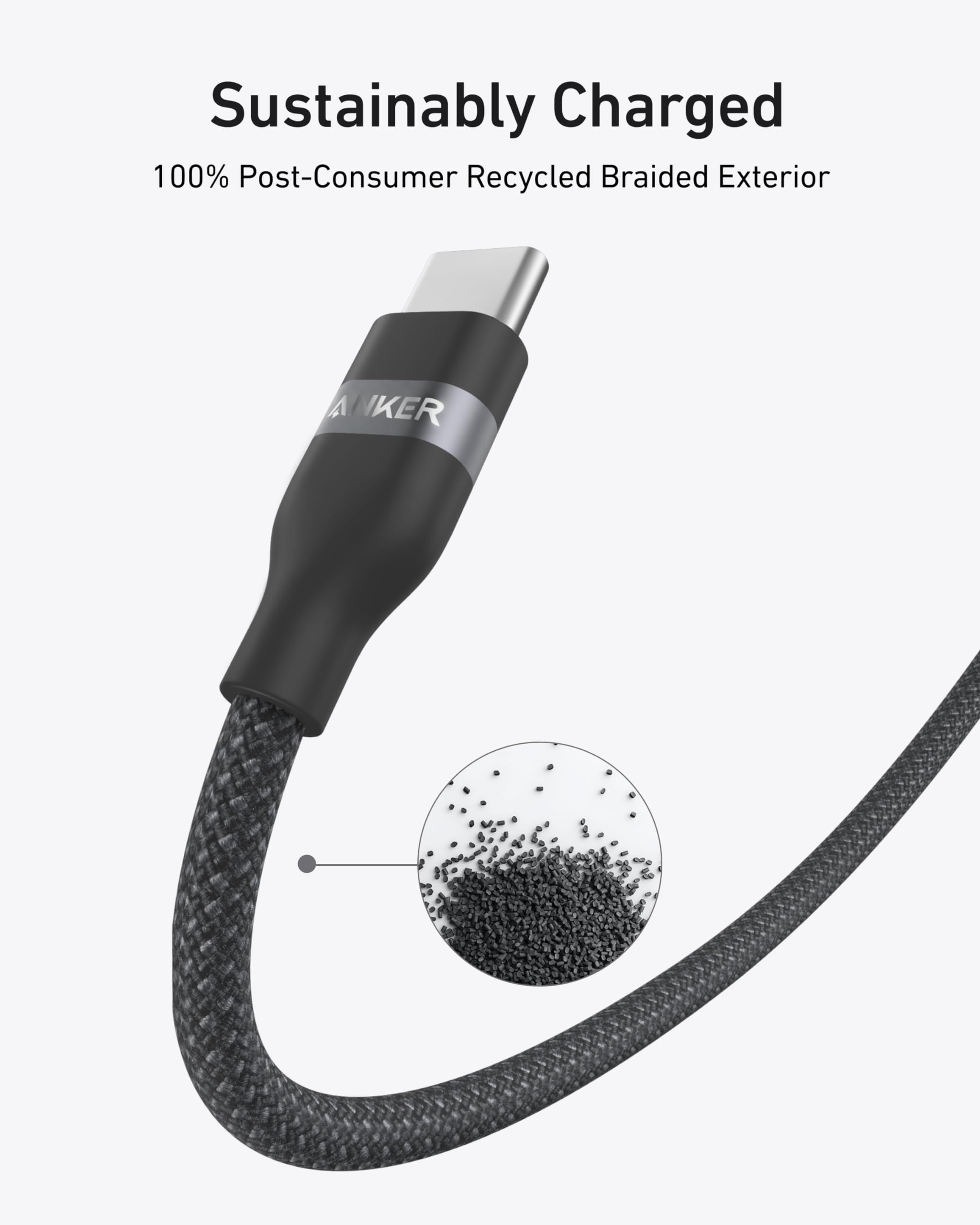 Apos Audio Anker Accessory Anker USB-C to USB-C Cable (3 ft / 6 ft, 240W, Upcycled-Braided)