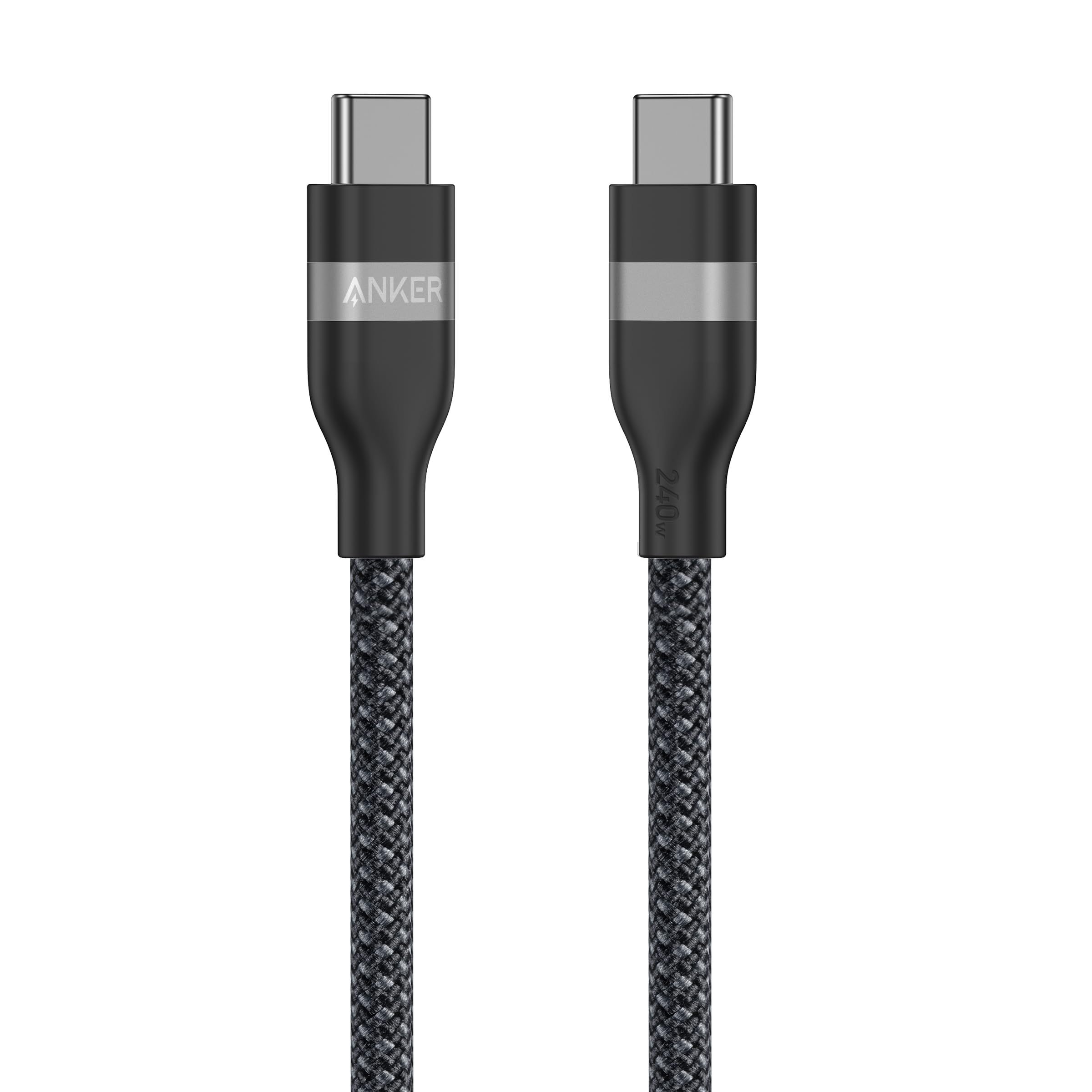 Apos Audio Anker Accessory Anker USB-C to USB-C Cable (3 ft / 6 ft, 240W, Upcycled-Braided) 3 ft / Black