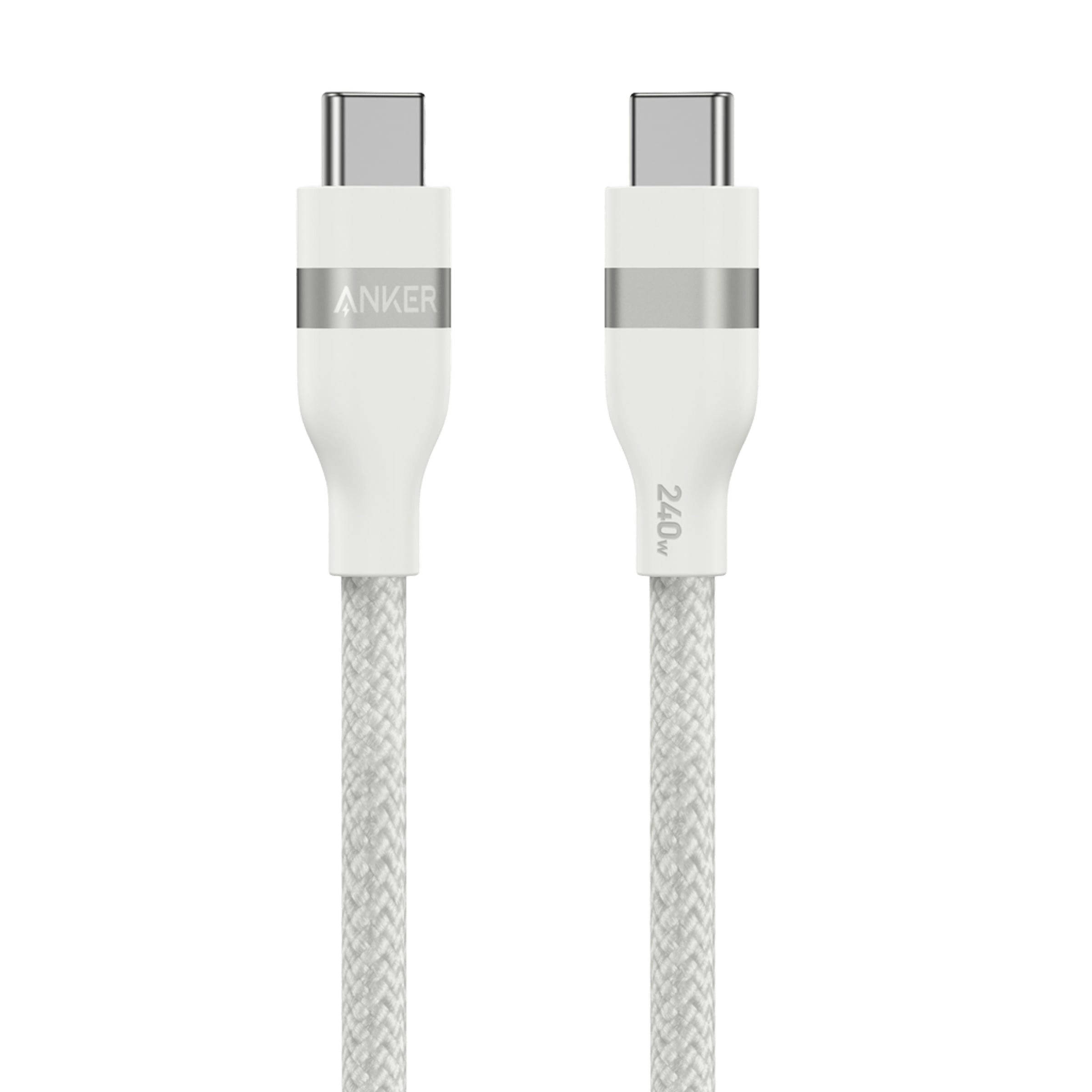 Apos Audio Anker Accessory Anker USB-C to USB-C Cable (3 ft / 6 ft, 240W, Upcycled-Braided) 3 ft / Shell White