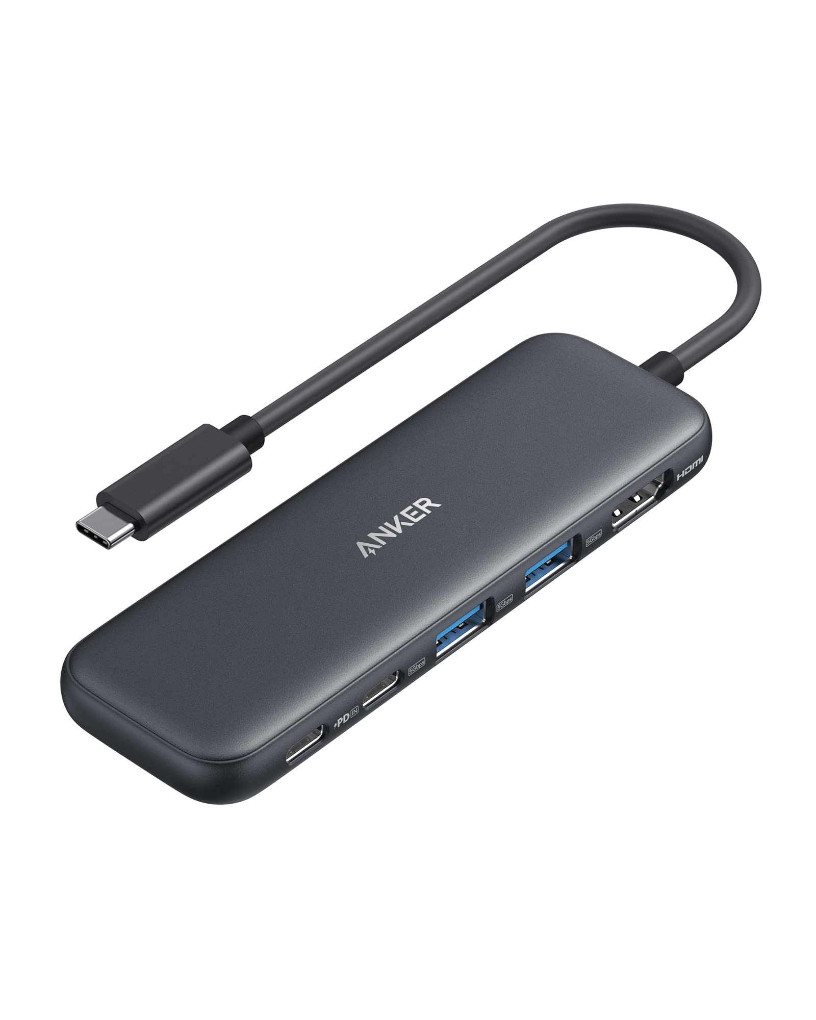 Apos Audio Anker Accessory Refurbished Anker 332 USB-C Hub (5-in-1) Black