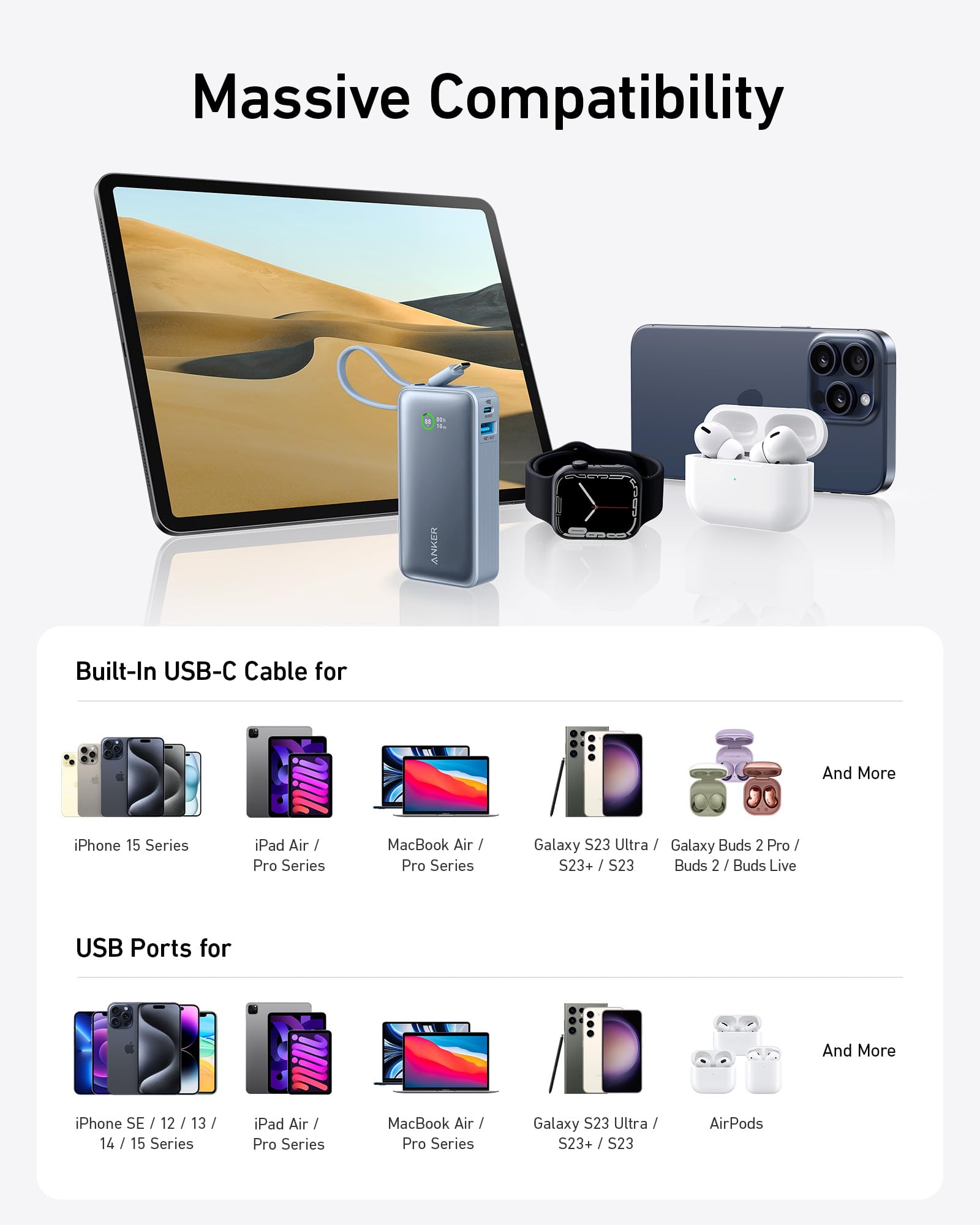 Apos Audio Anker charging only Anker Nano Power Bank (30W, Built-In USB-C Cable)