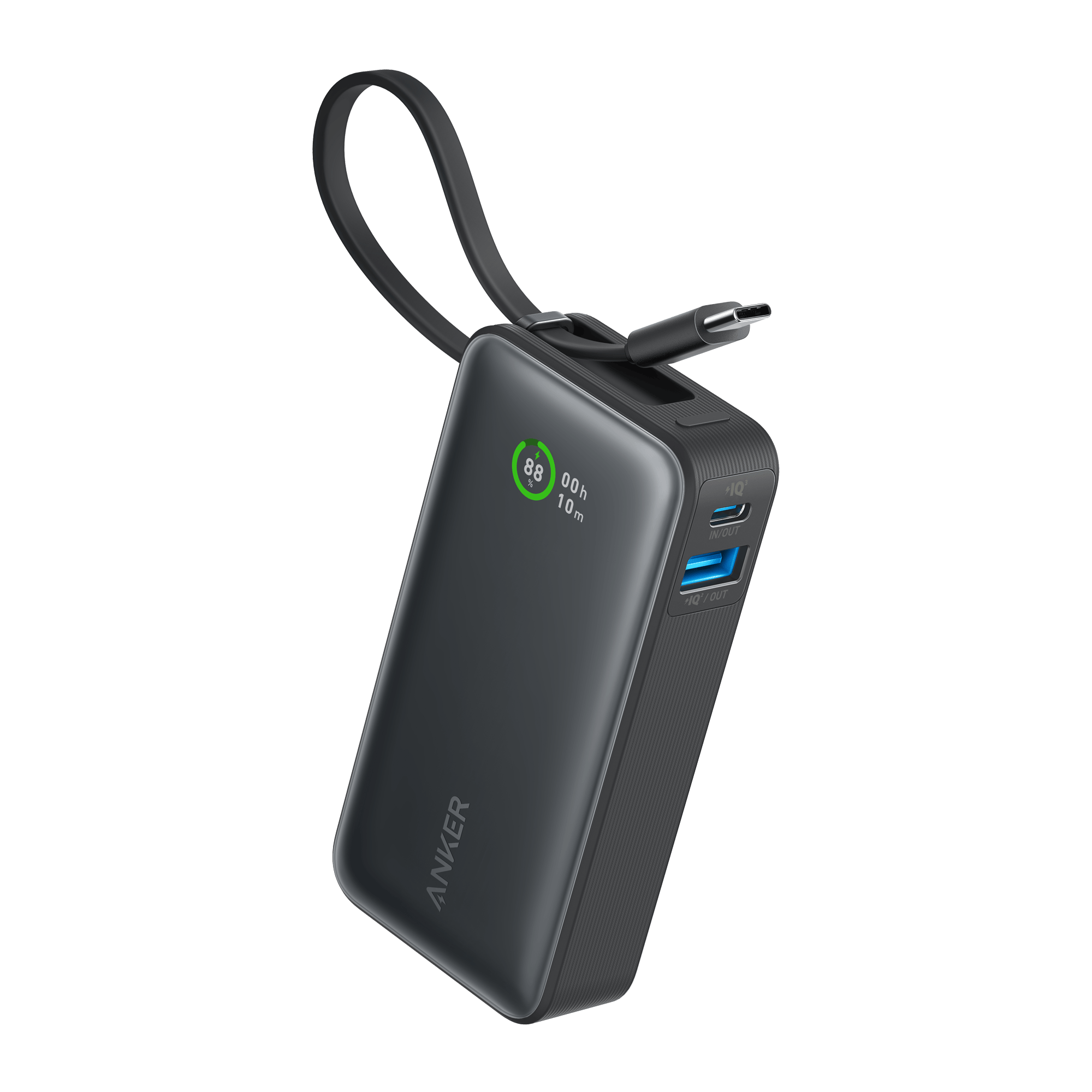 Apos Audio Anker charging only Anker Nano Power Bank (30W, Built-In USB-C Cable) Black Stone