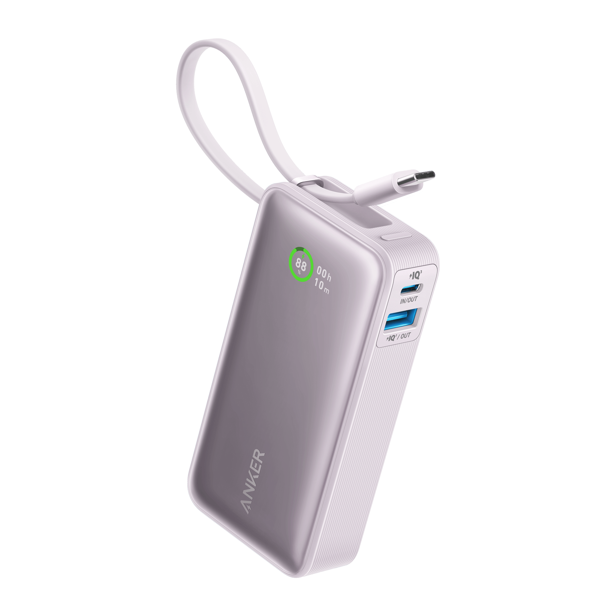 Apos Audio Anker charging only Anker Nano Power Bank (30W, Built-In USB-C Cable) Lilac Purple