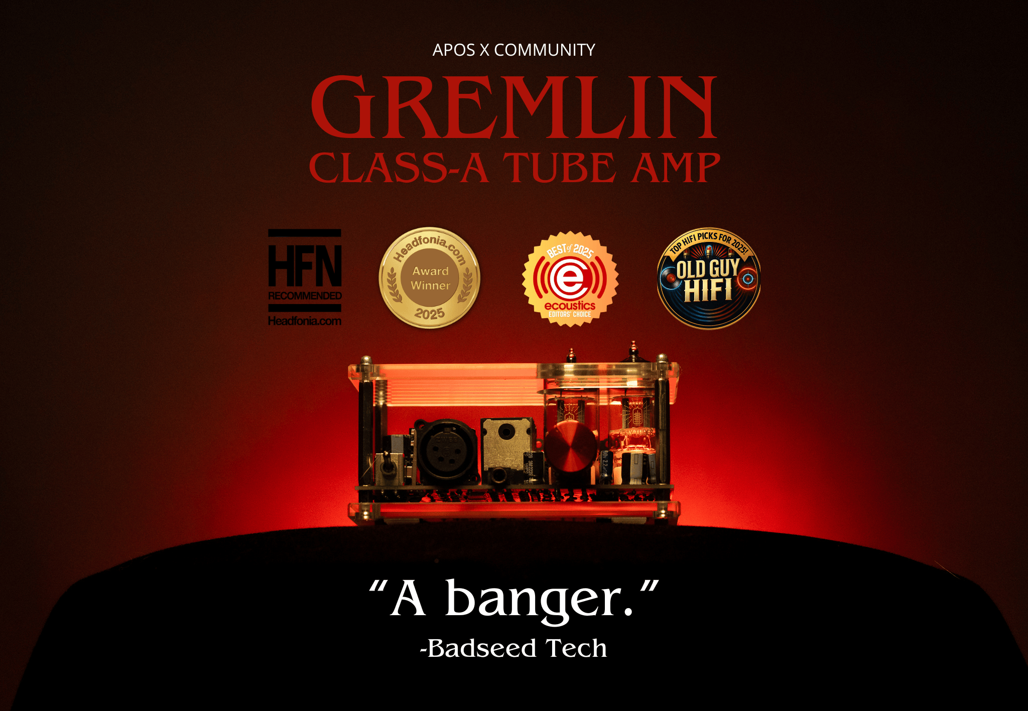 Apos Audio Apos Headphone Amp (Tube) Apos x Community Gremlin Tube Amp